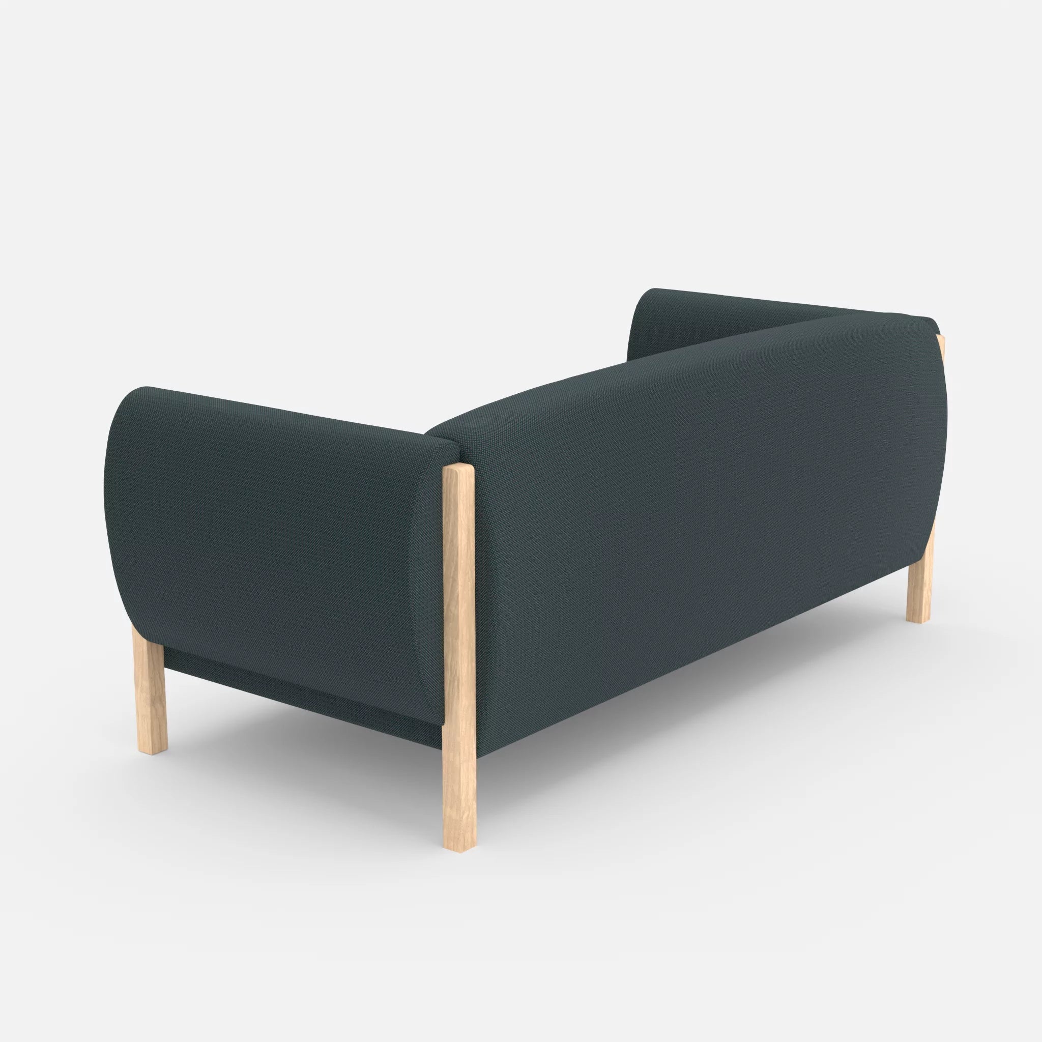 2 Sitzer Sofa Mallow credojaspis in Türkis von hinten
