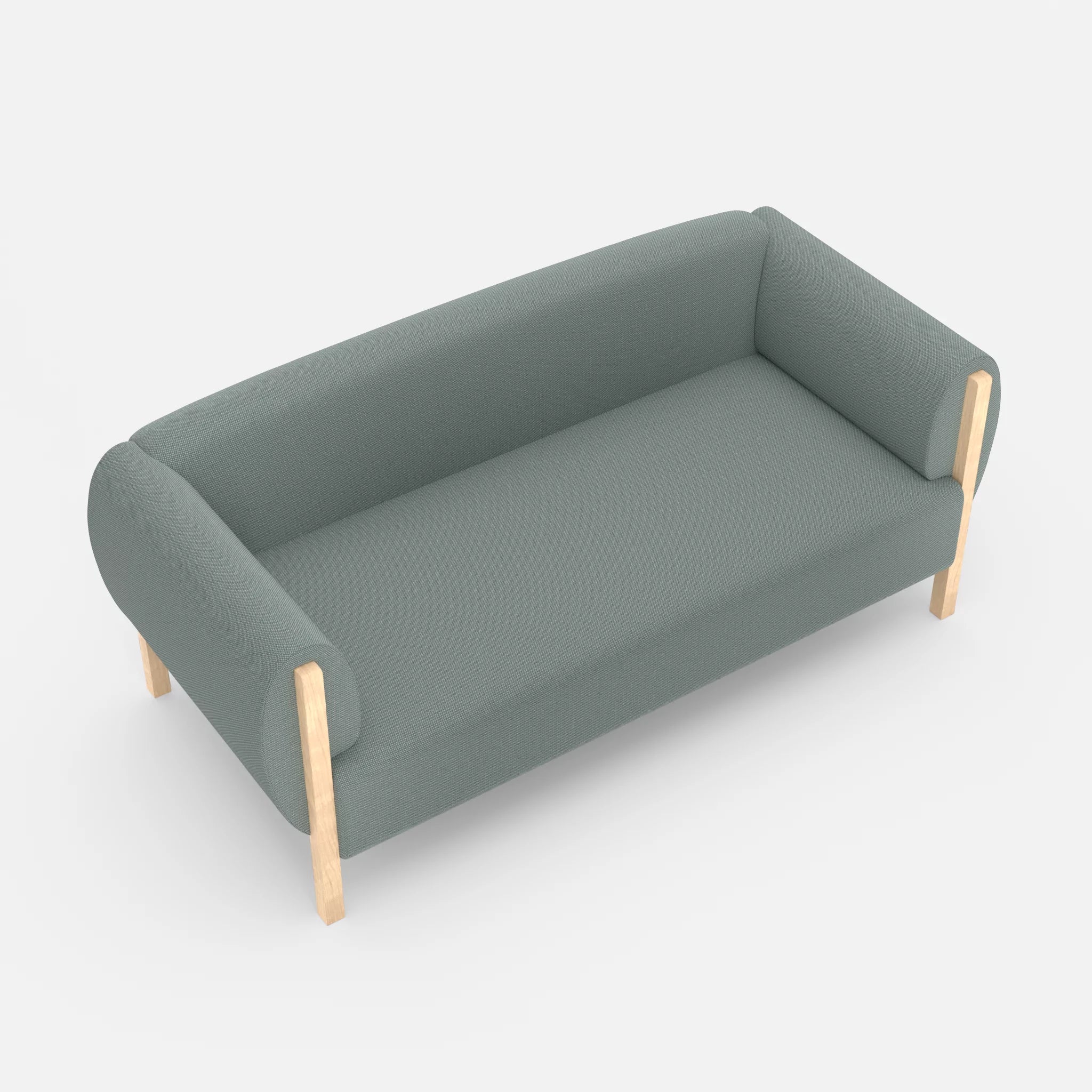 2 Sitzer Sofa Mallow credolake in Graublau von oben