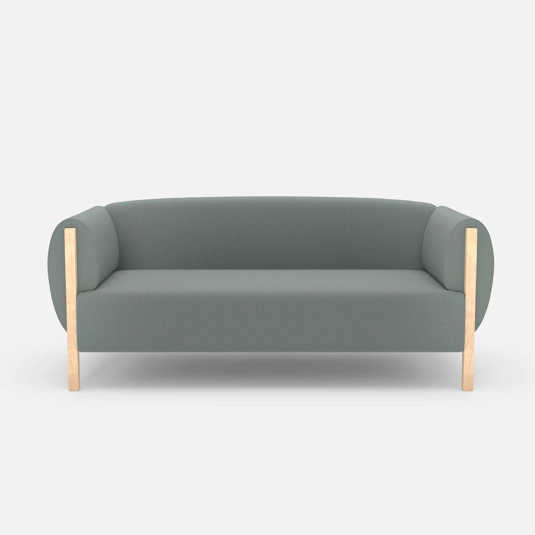 2 Sitzer Sofa Mallow credolake in Graublau von vorne