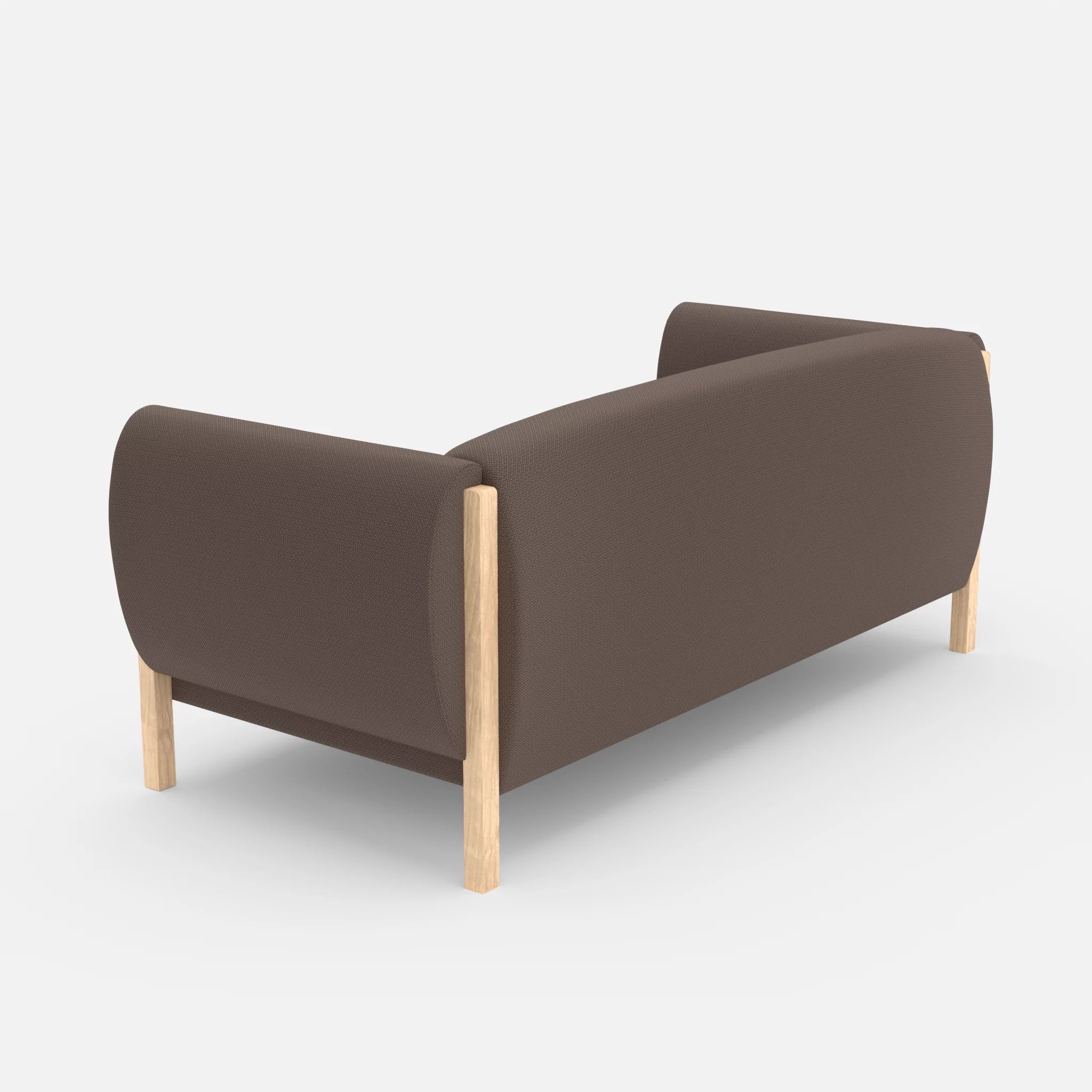 2 Sitzer Sofa Mallow credowalnut in Dunkelgrau von hinten