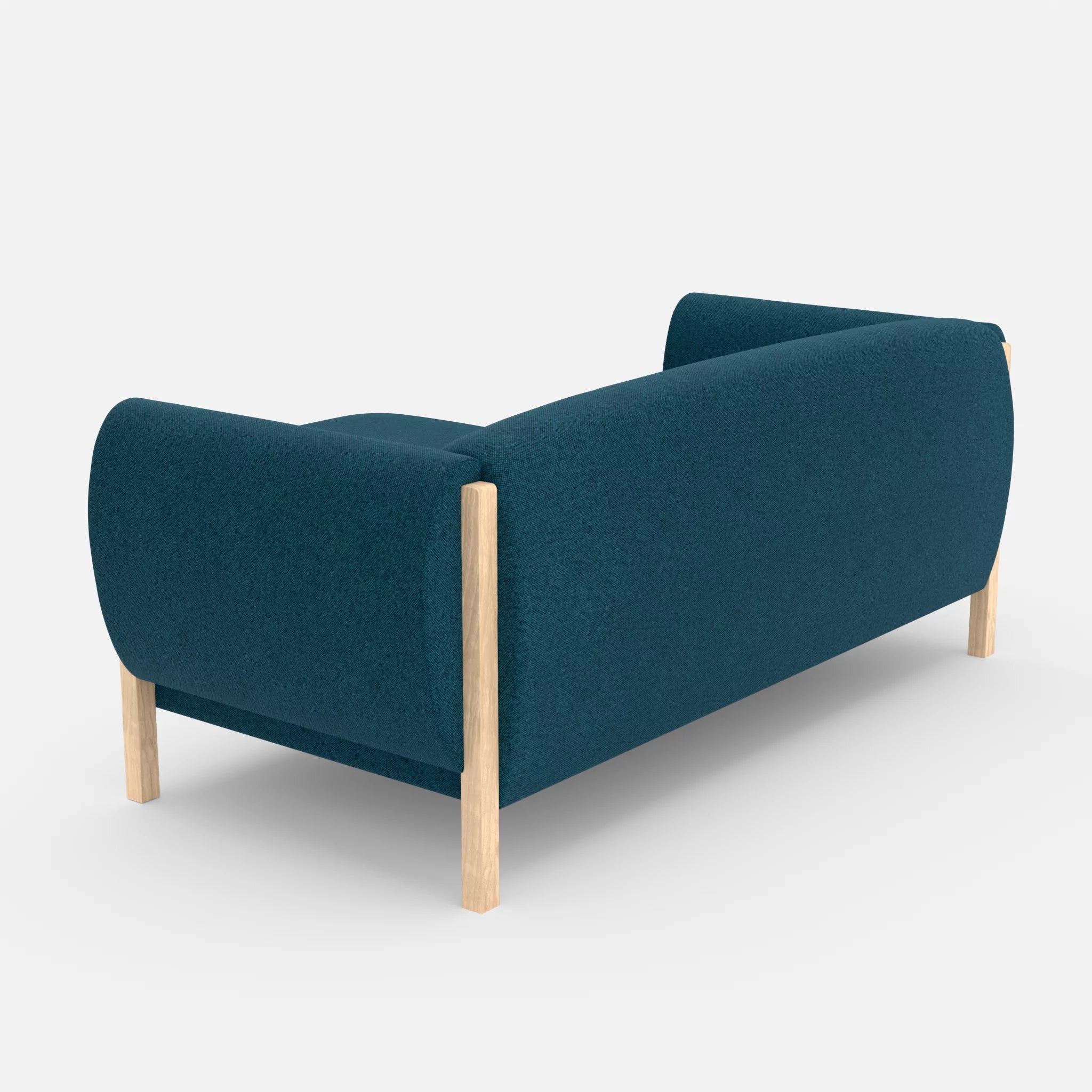 2 Sitzer Sofa Mallow mit Pouf celia0203 in Blau von hinten