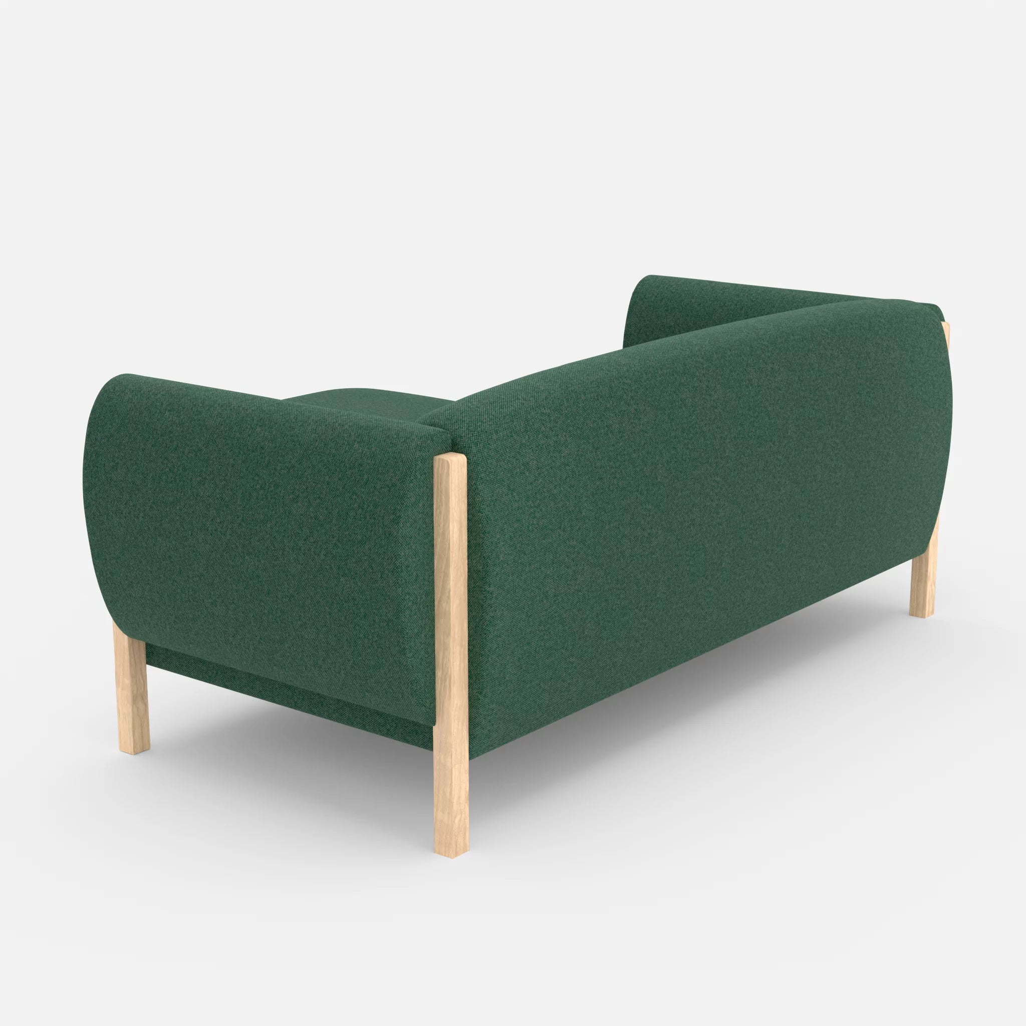 2 Sitzer Sofa Mallow mit Pouf celia0207 in Grün von hinten
