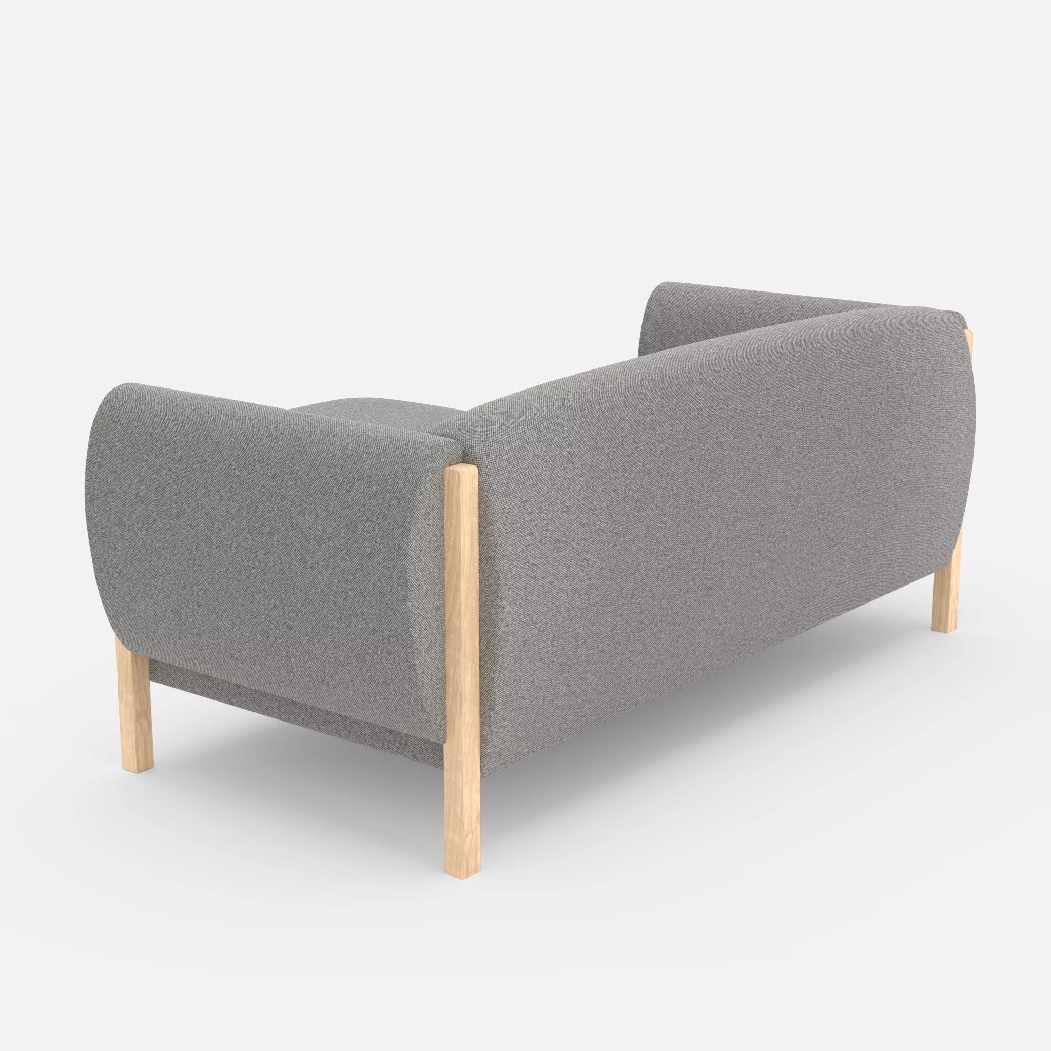 2 Sitzer Sofa Mallow mit Pouf celia0208 in Mittelgrau von hinten