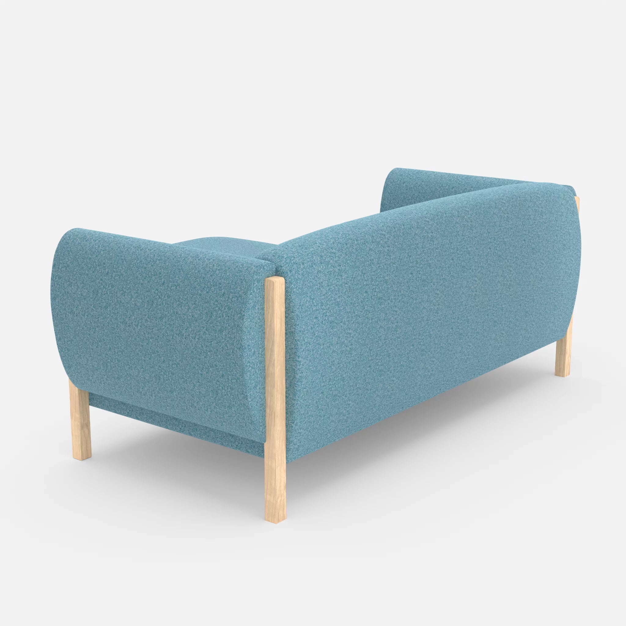2 Sitzer Sofa Mallow mit Pouf celia0209 in Türkis von hinten