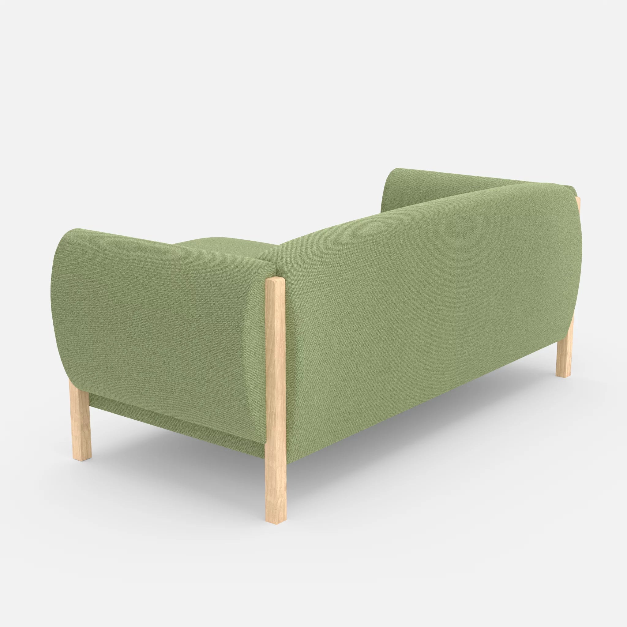 2 Sitzer Sofa Mallow mit Pouf celia0213 in Hellgrün von hinten