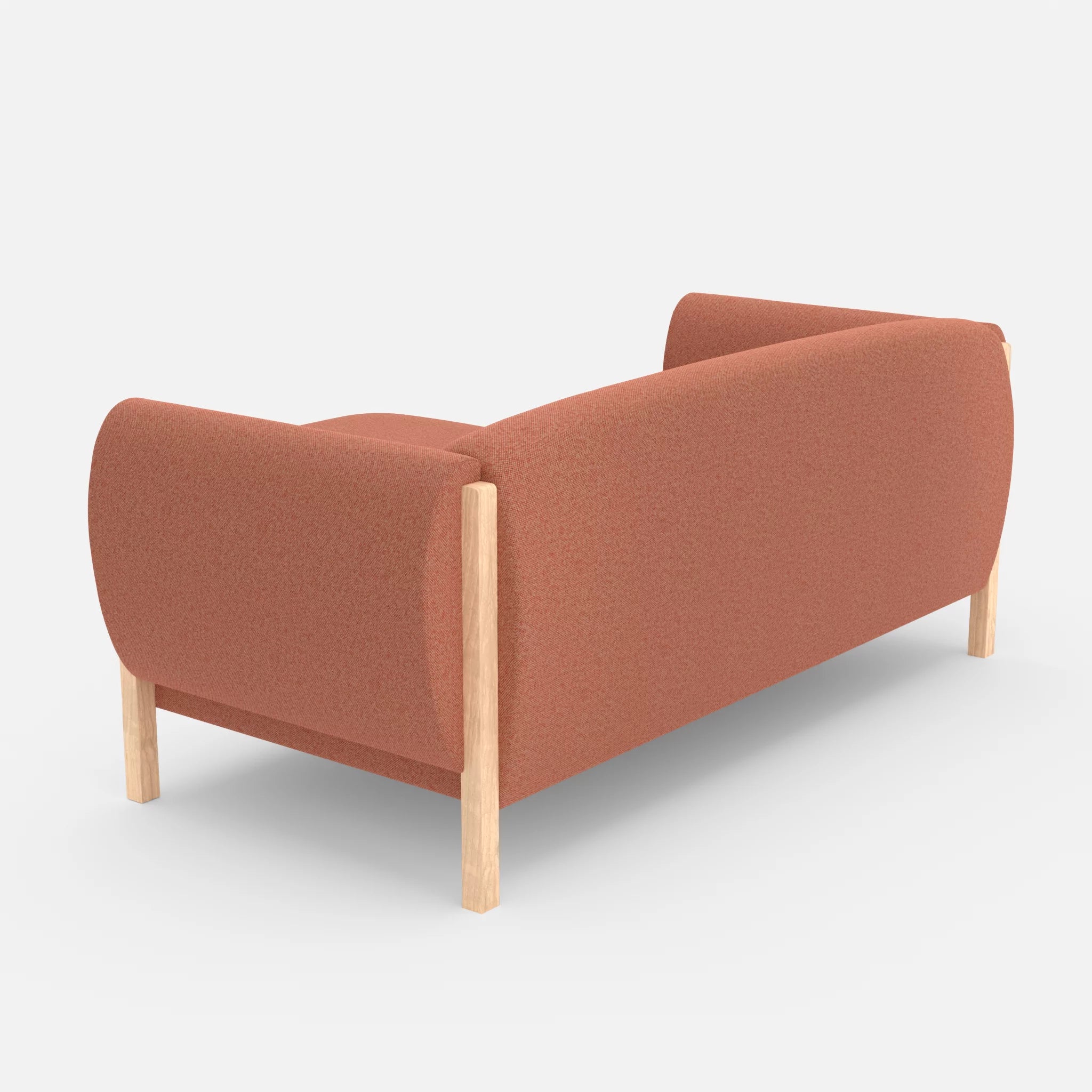 2 Sitzer Sofa Mallow mit Pouf celia0217 in Orange von hinten