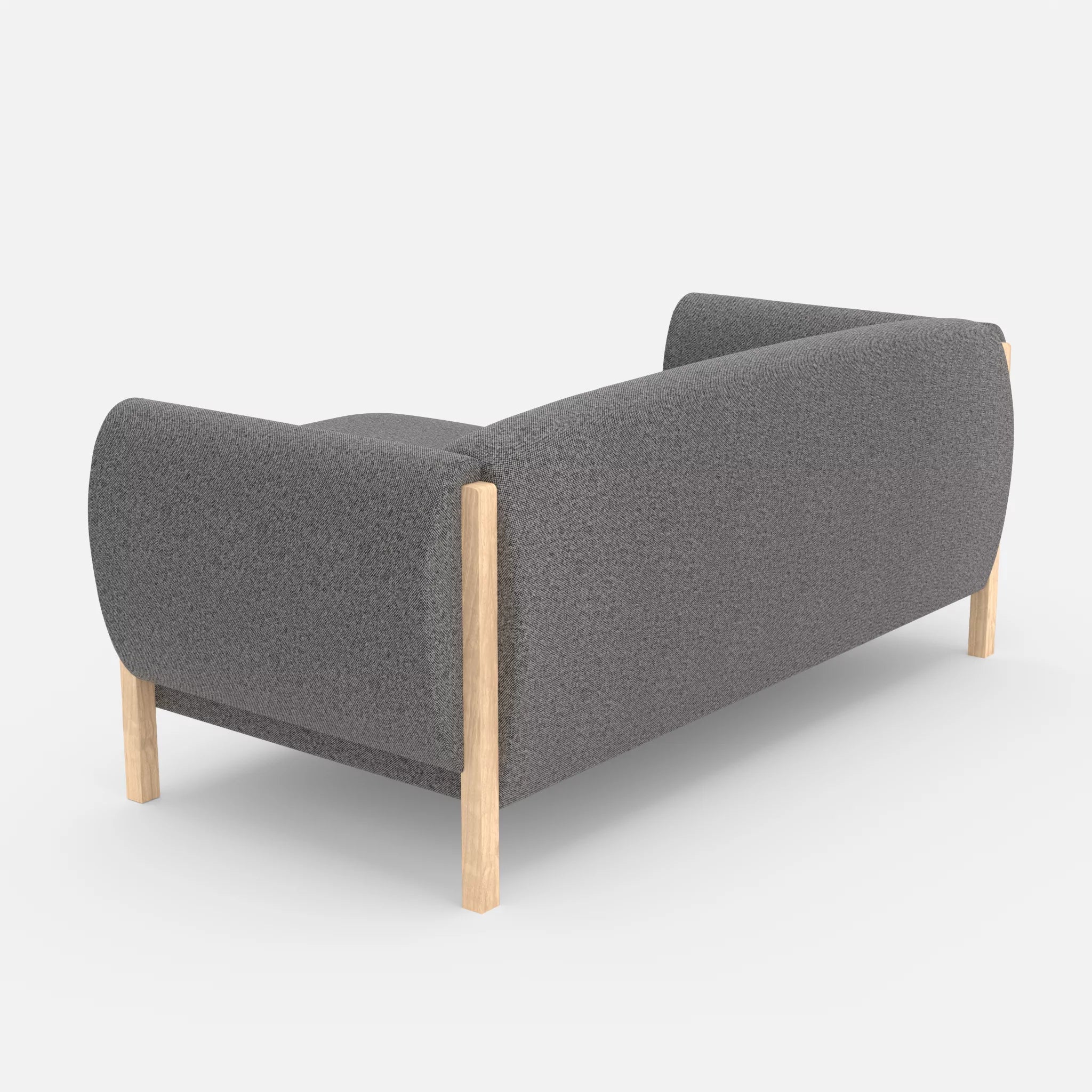 2 Sitzer Sofa Mallow mit Pouf celia0218 in Dunkelgrau von hinten