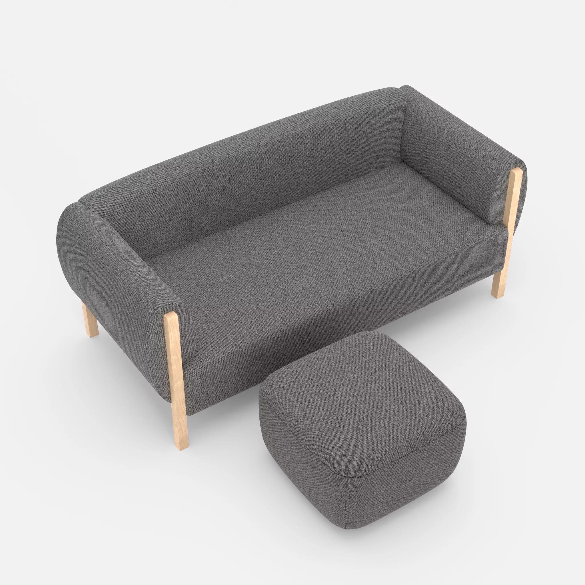 2 Sitzer Sofa Mallow mit Pouf celia0218 in Dunkelgrau von oben