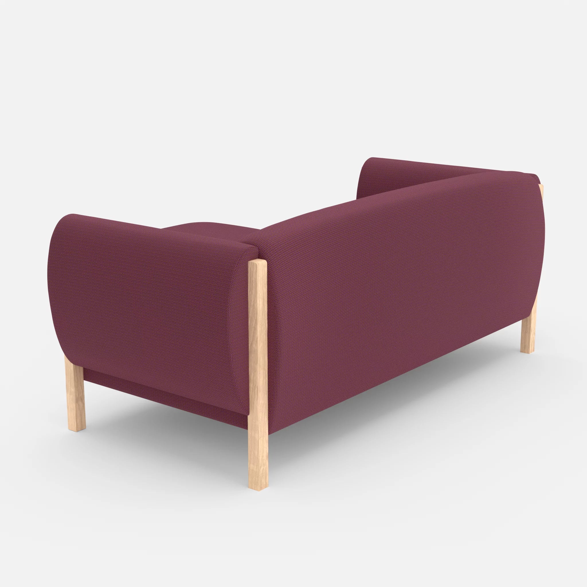 2 Sitzer Sofa Mallow mit Pouf credobreva in Violett von hinten