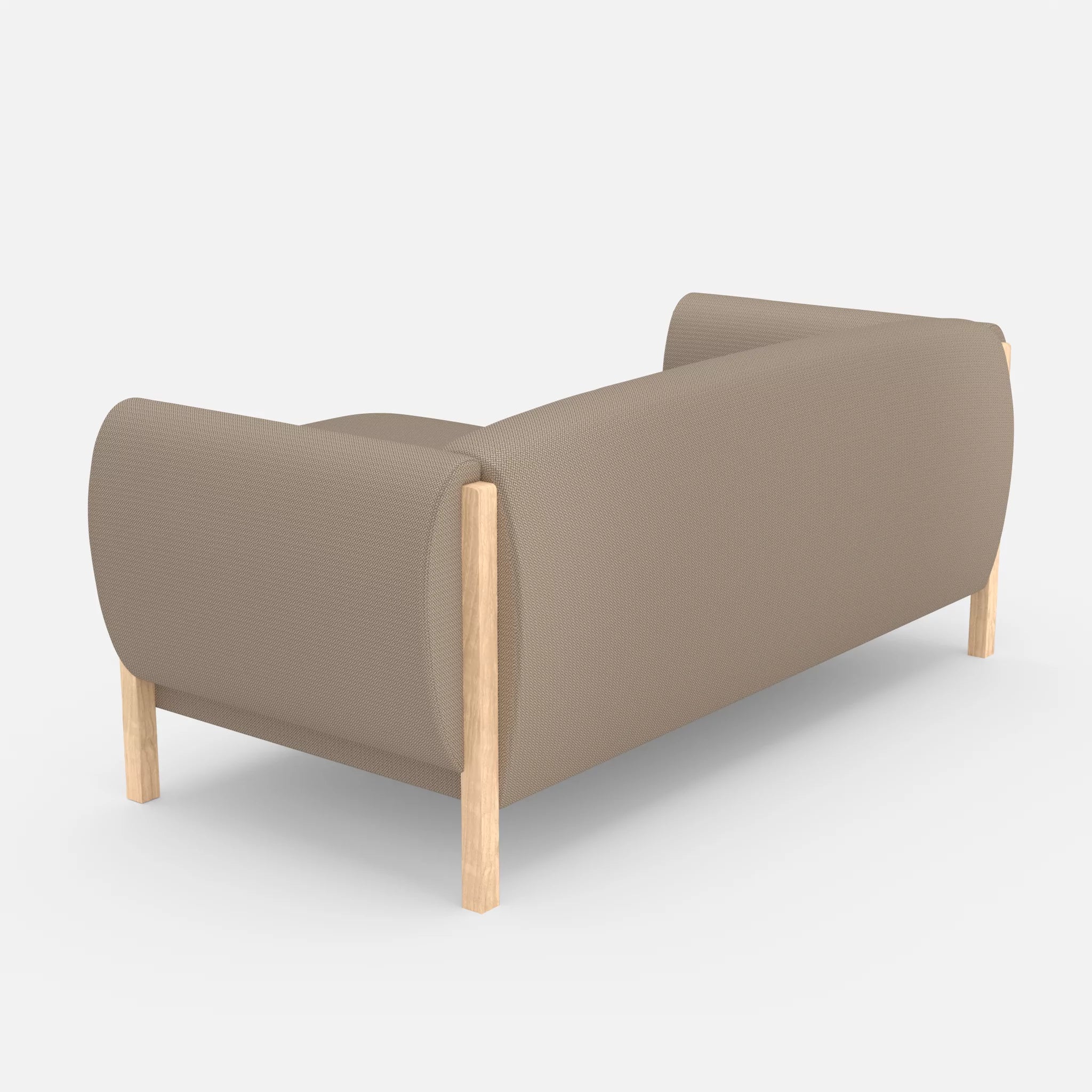 2 Sitzer Sofa Mallow mit Pouf credomacadamia in Beige von hinten