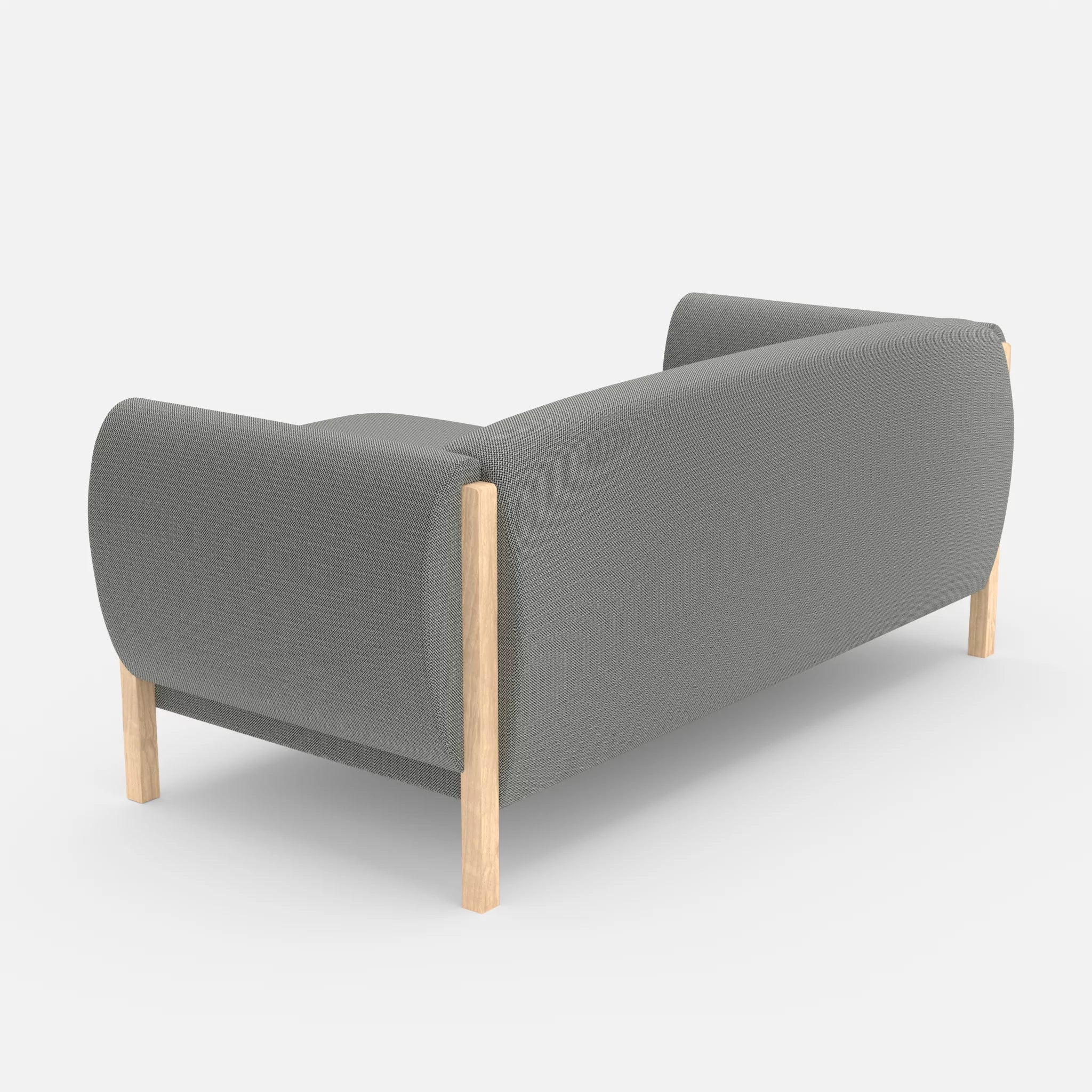 2 Sitzer Sofa Mallow mit Pouf credopepper in Dunkelgrau von hinten