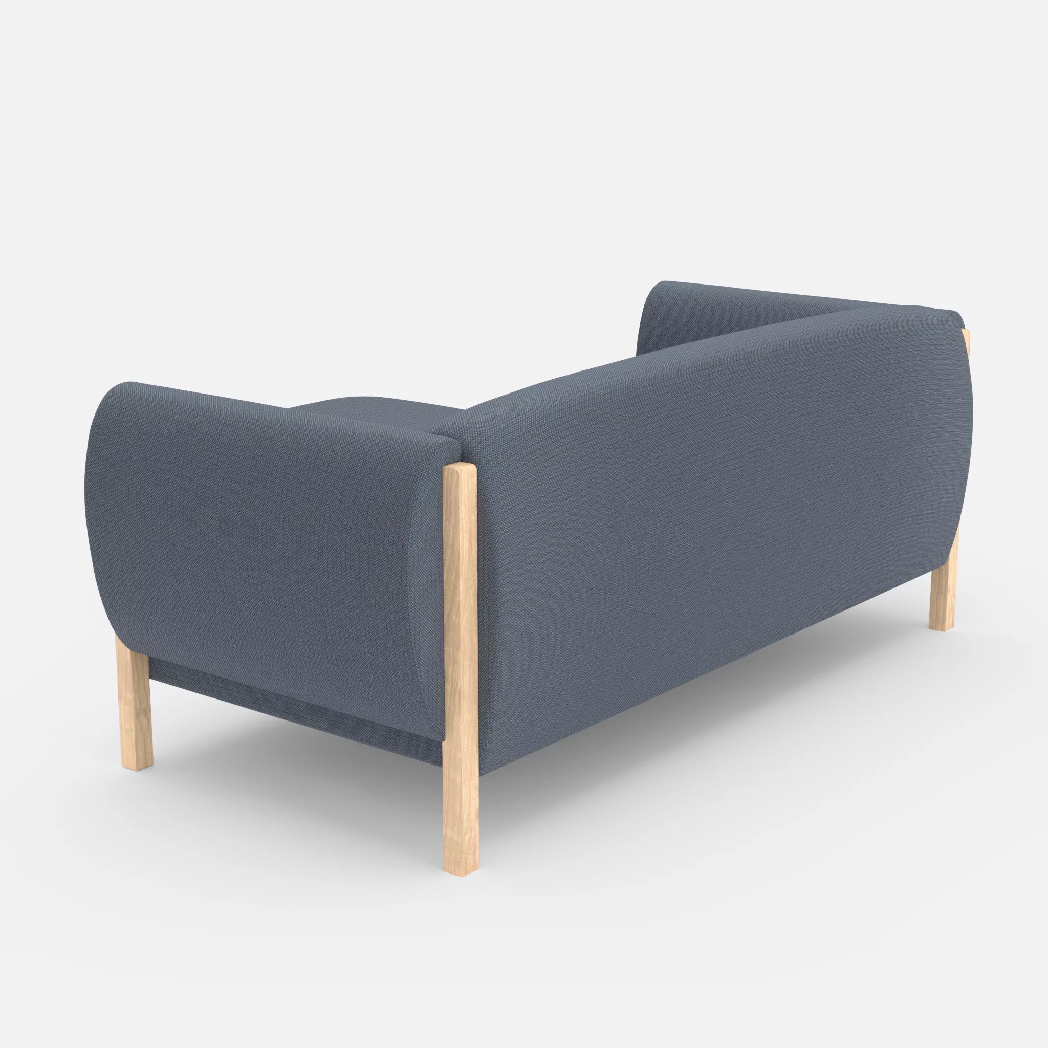 2 Sitzer Sofa Mallow mit Pouf credosea in Blau von hinten
