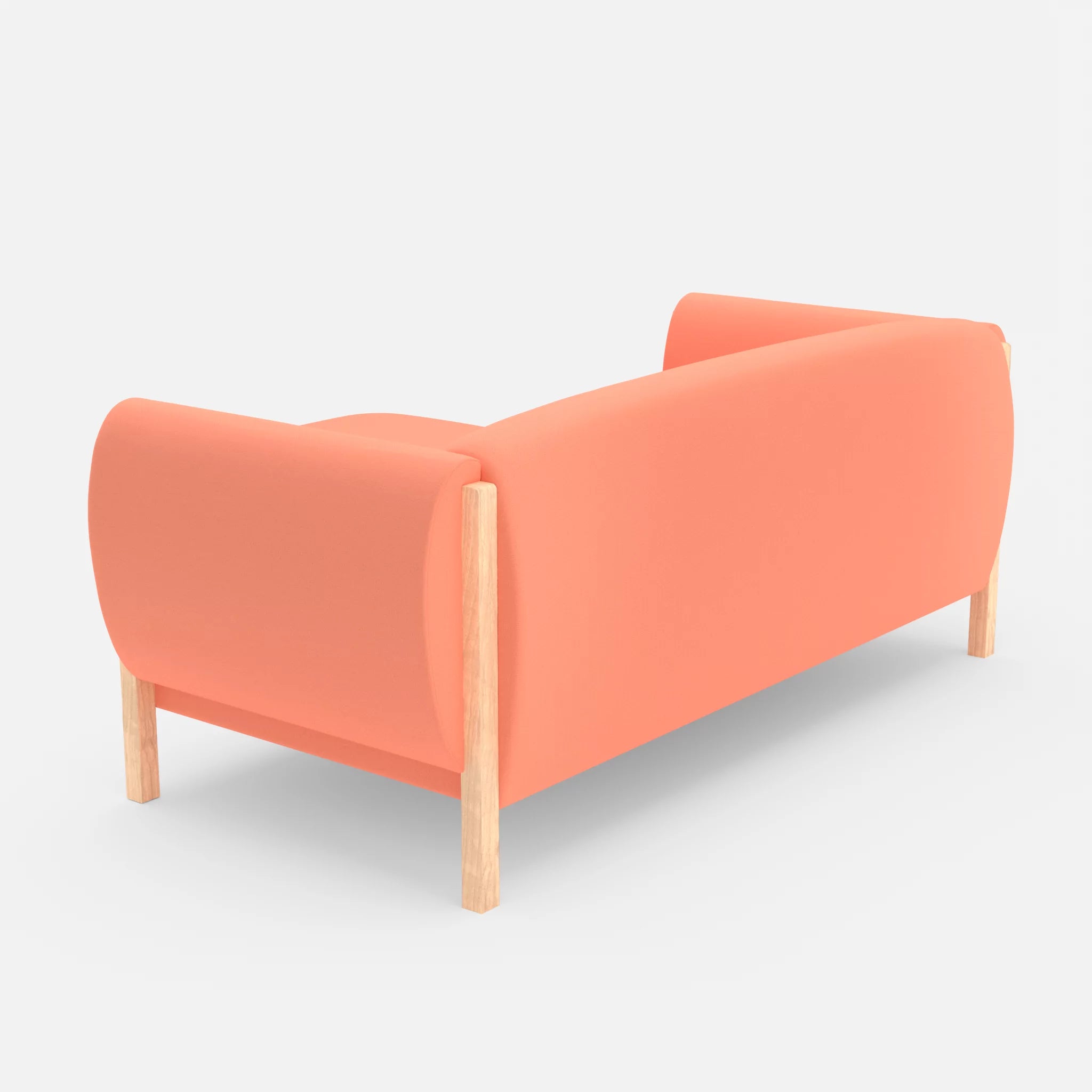 2 Sitzer Sofa Mallow mit Pouf radio4046 in Coral von hinten