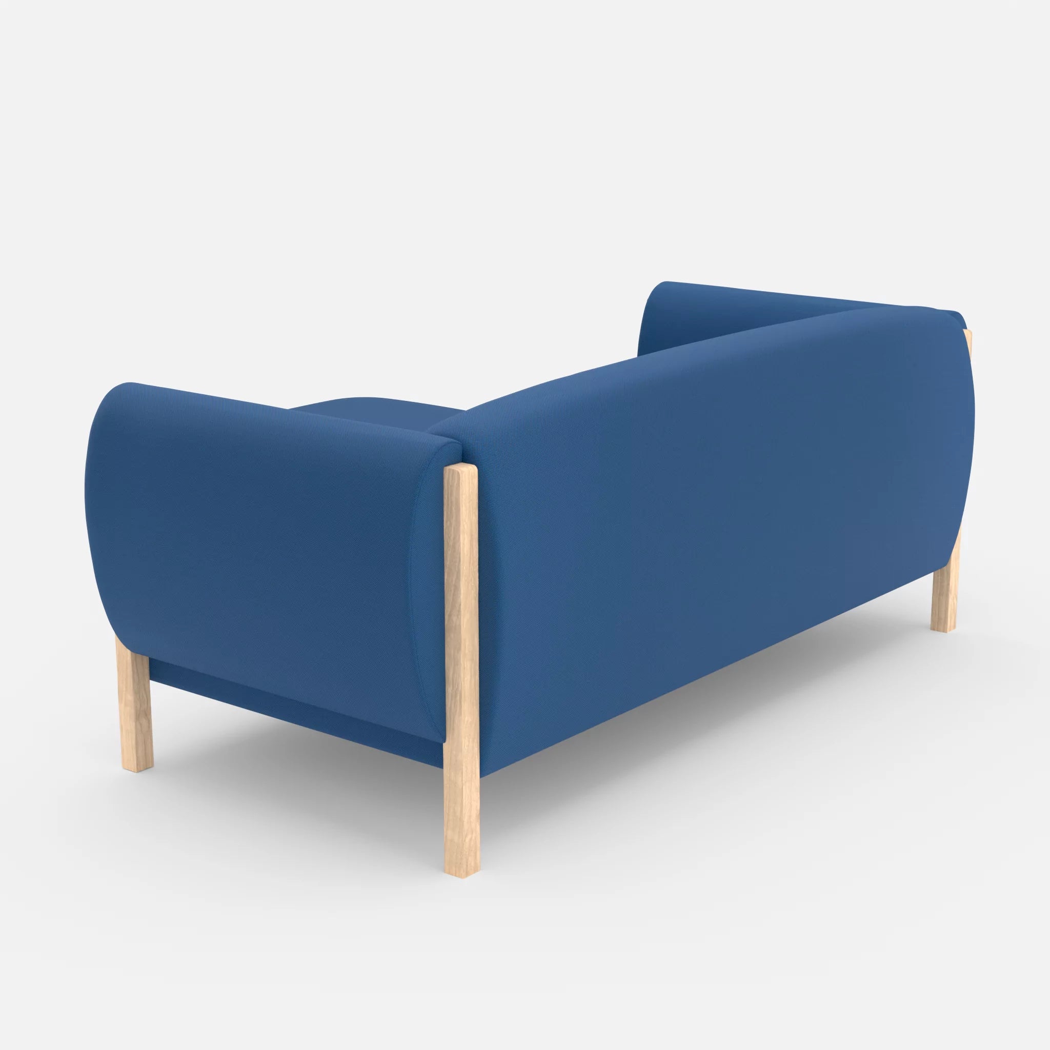 2 Sitzer Sofa Mallow mit Pouf radio6512 in Dunkelblau von hinten
