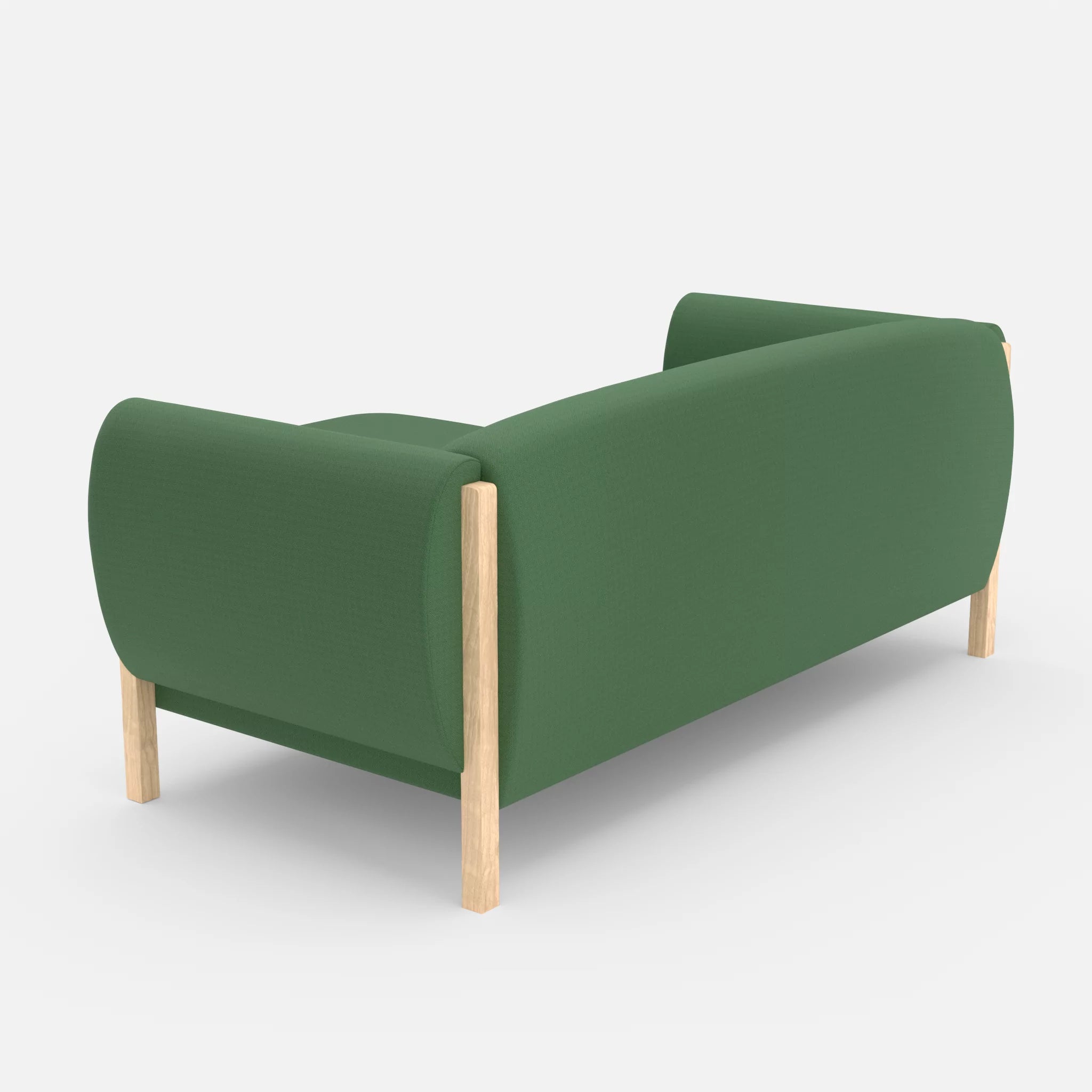 2 Sitzer Sofa Mallow mit Pouf radio7036 in Olive von hinten