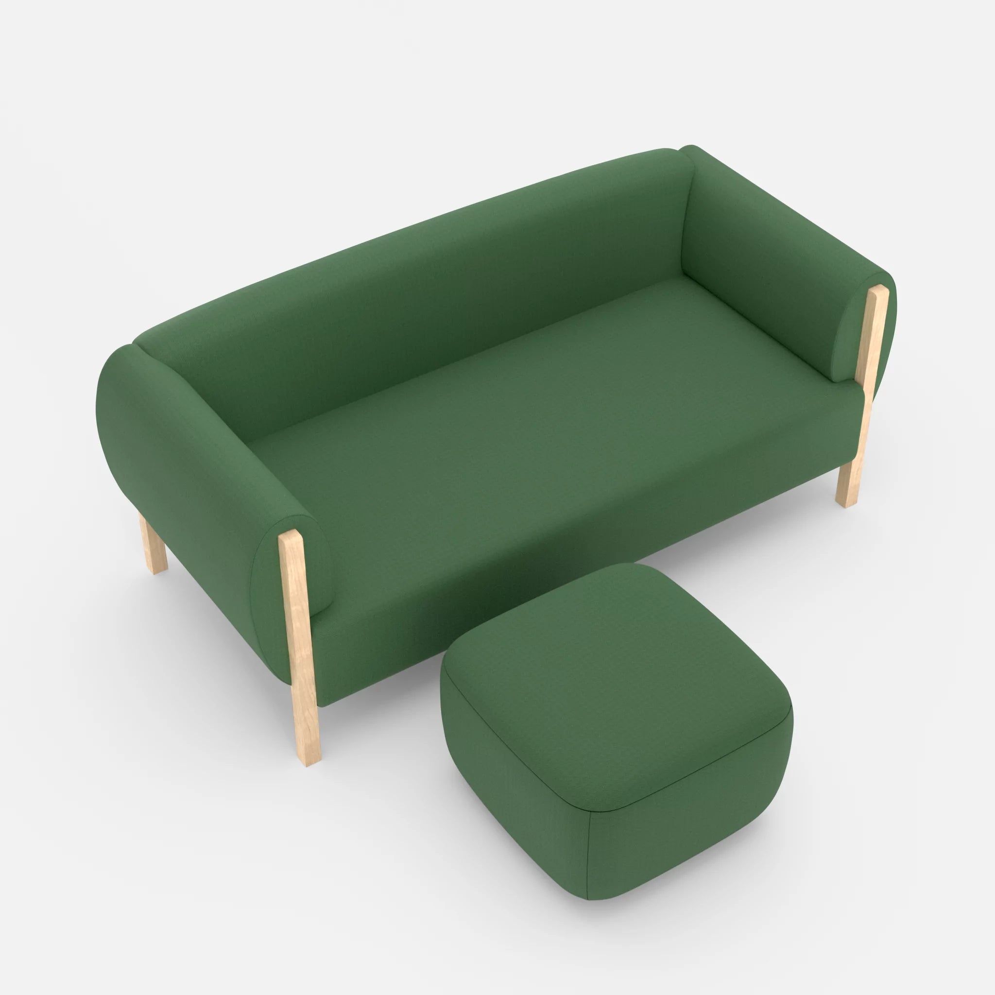 2 Sitzer Sofa Mallow mit Pouf radio7036 in Olive von oben