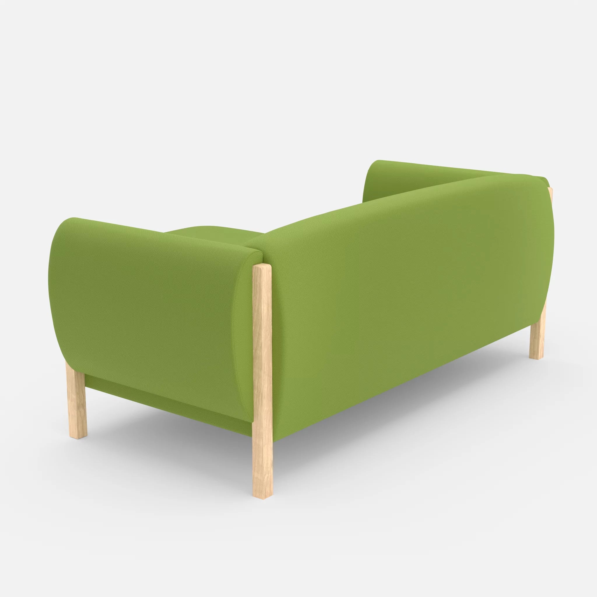 2 Sitzer Sofa Mallow mit Pouf radio7041 in Hellgrün von hinten