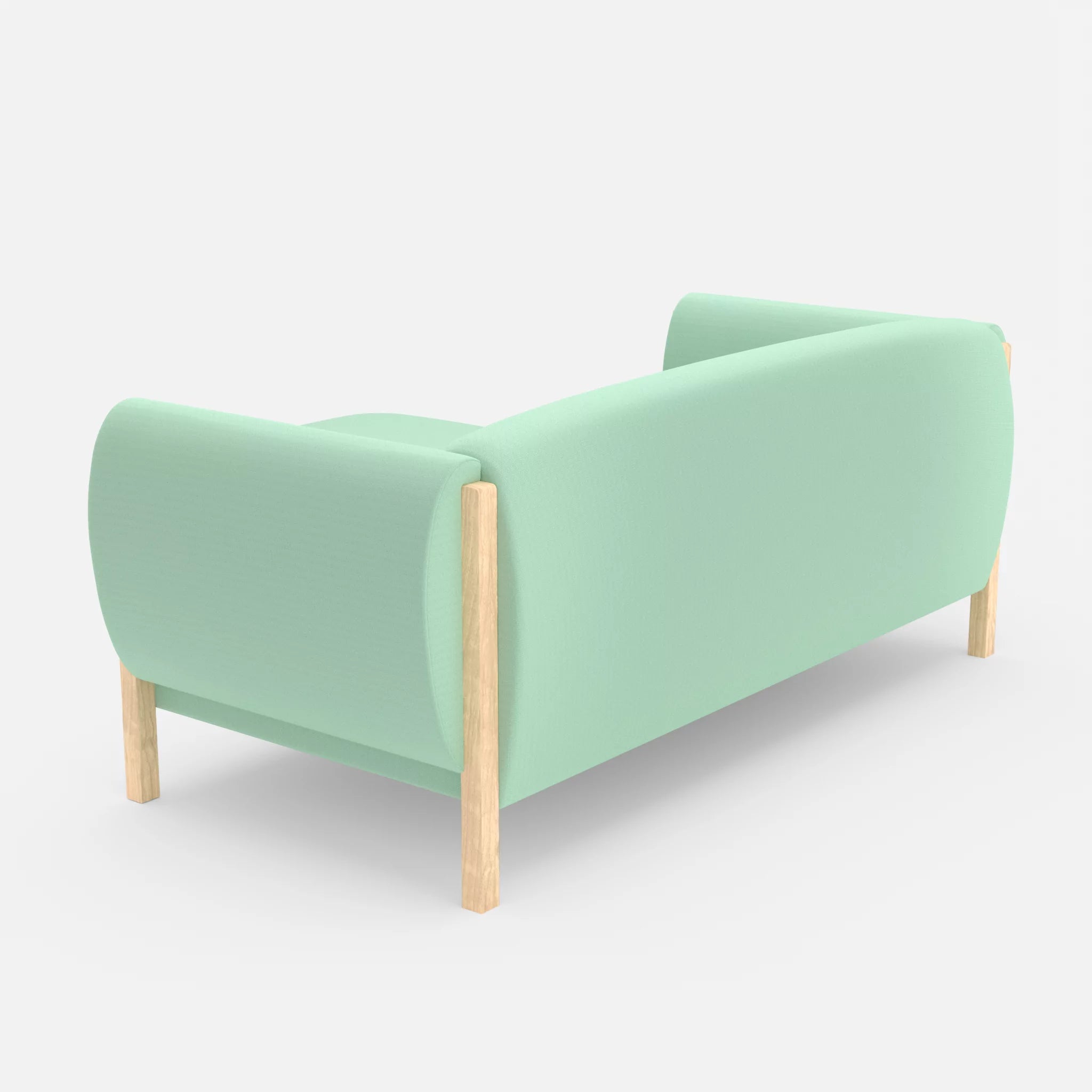 2 Sitzer Sofa Mallow mit Pouf radio7045 in Hellblau von hinten