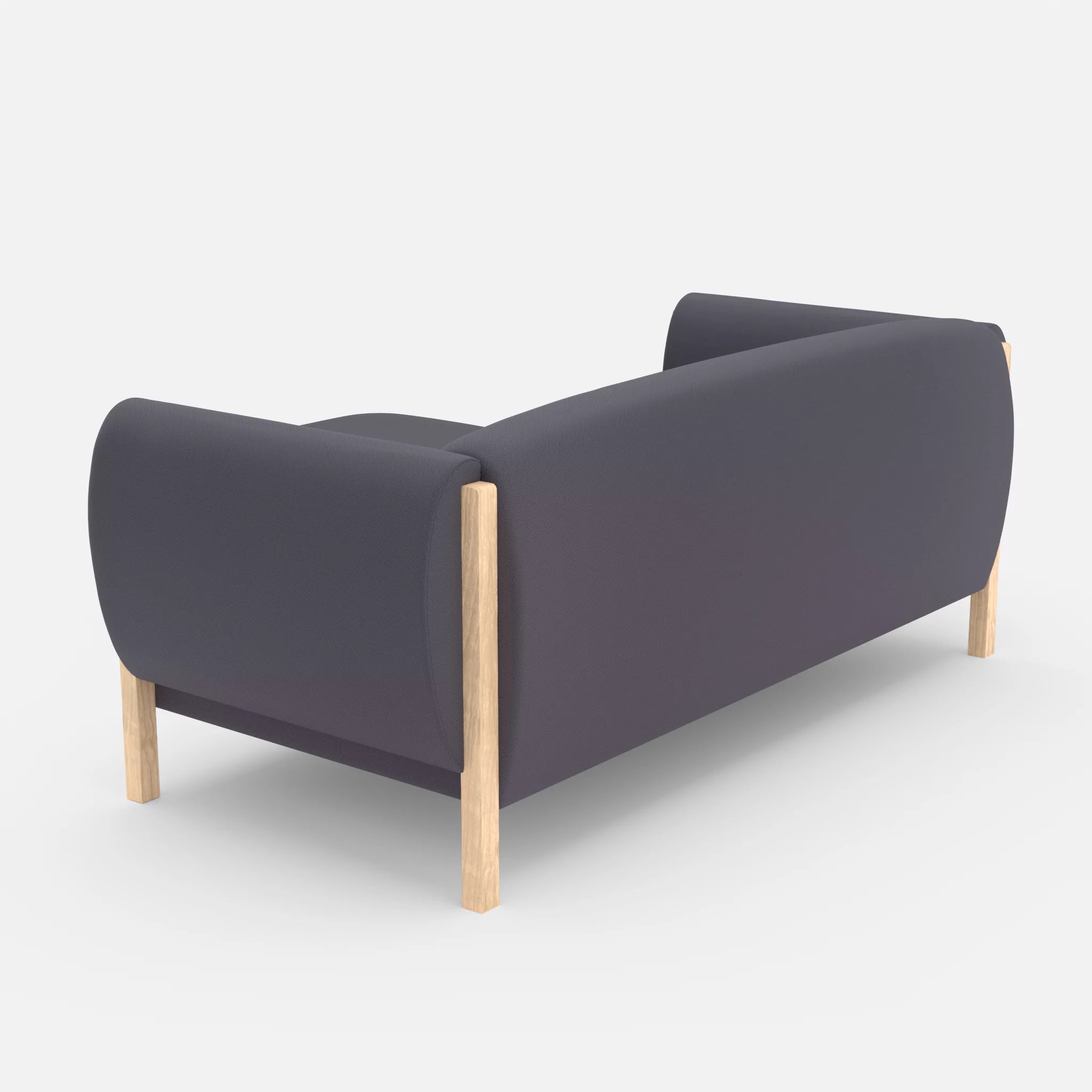 2 Sitzer Sofa Mallow mit Pouf radio8517 in Anthrazit von hinten