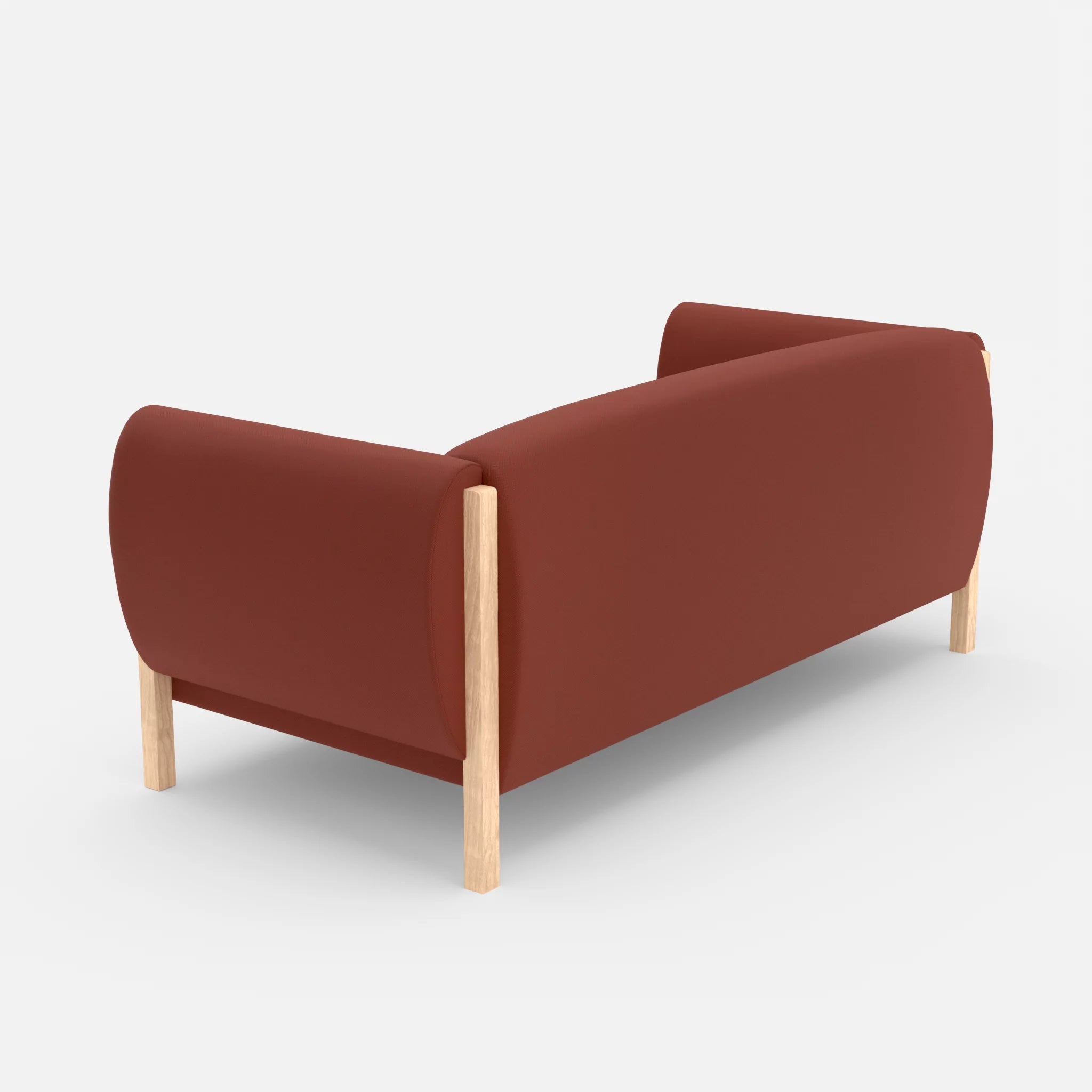 2 Sitzer Sofa Mallow radio4517 in Dunkelrot von hinten