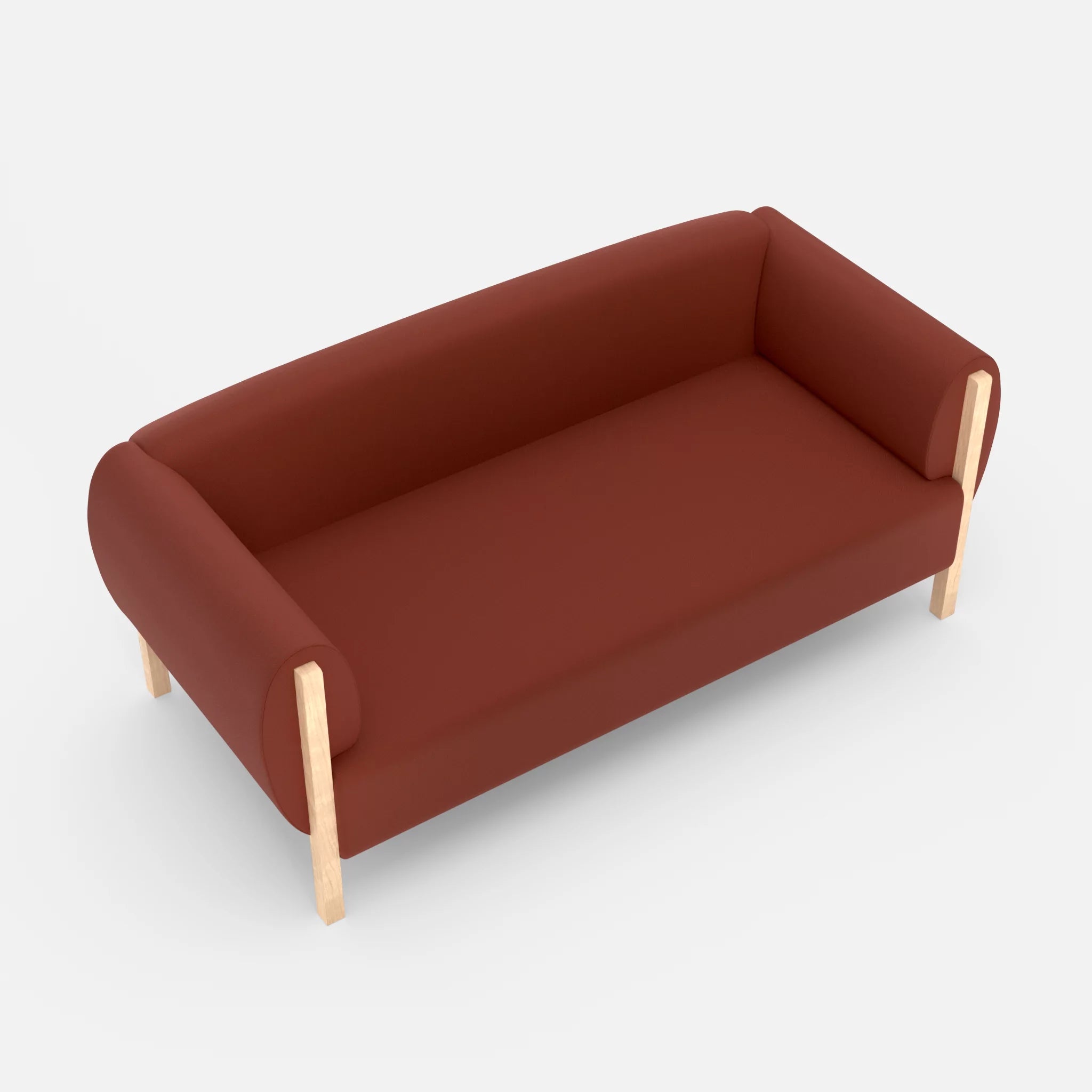 2 Sitzer Sofa Mallow radio4517 in Dunkelrot von oben