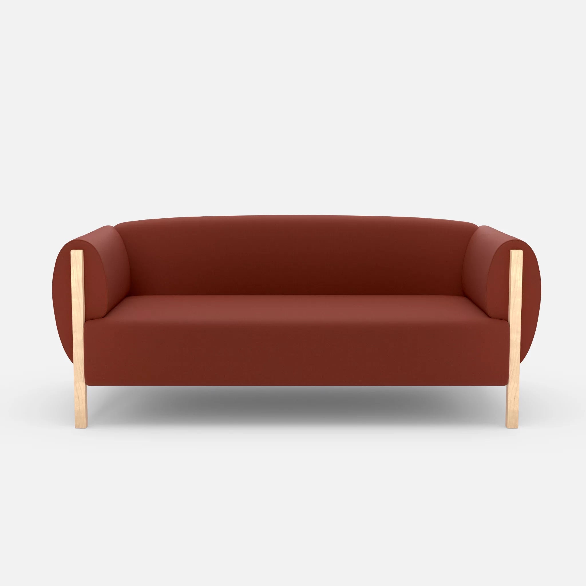 2 Sitzer Sofa Mallow radio4517 in Dunkelrot von vorne