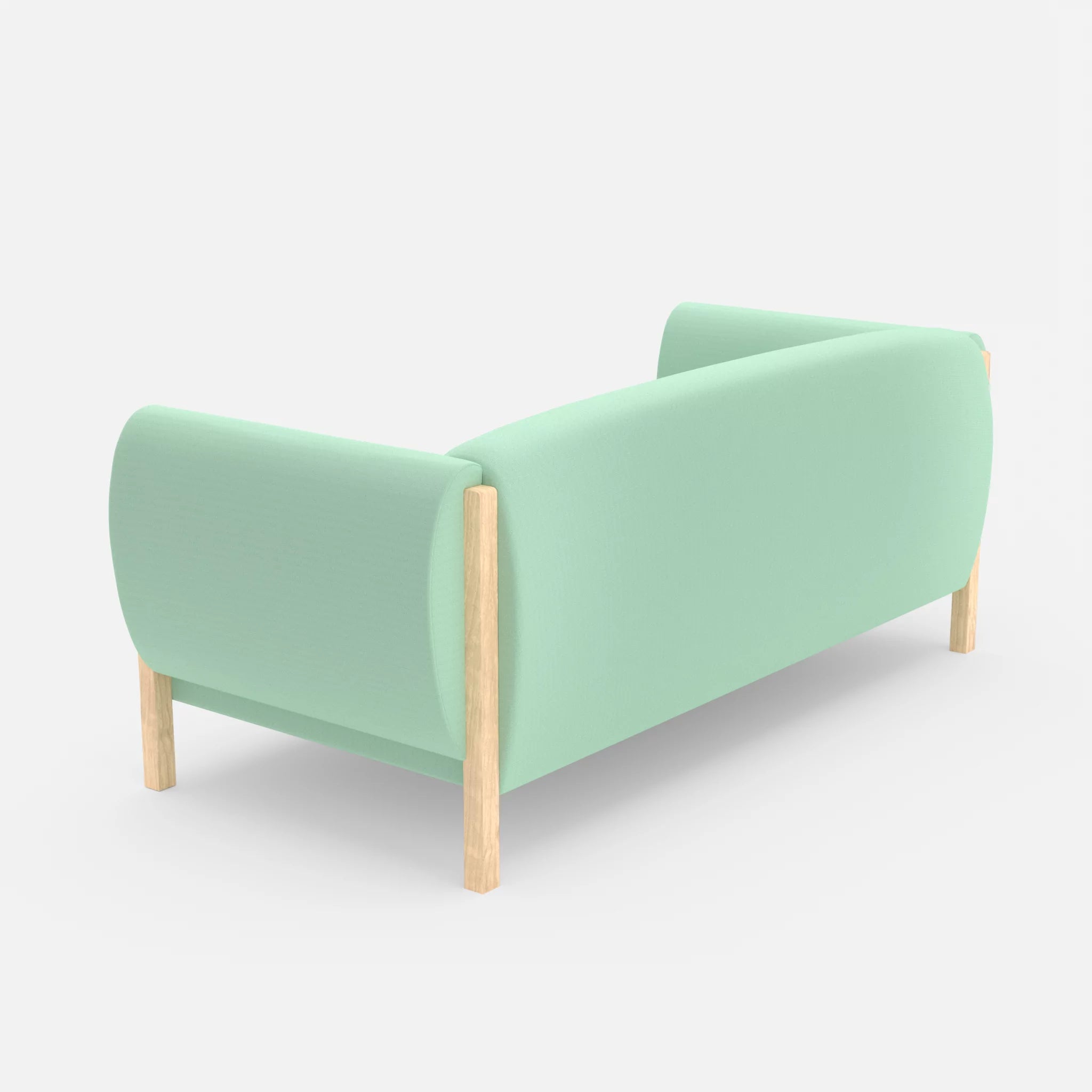 2 Sitzer Sofa Mallow radio7045 in Hellblau von hinten