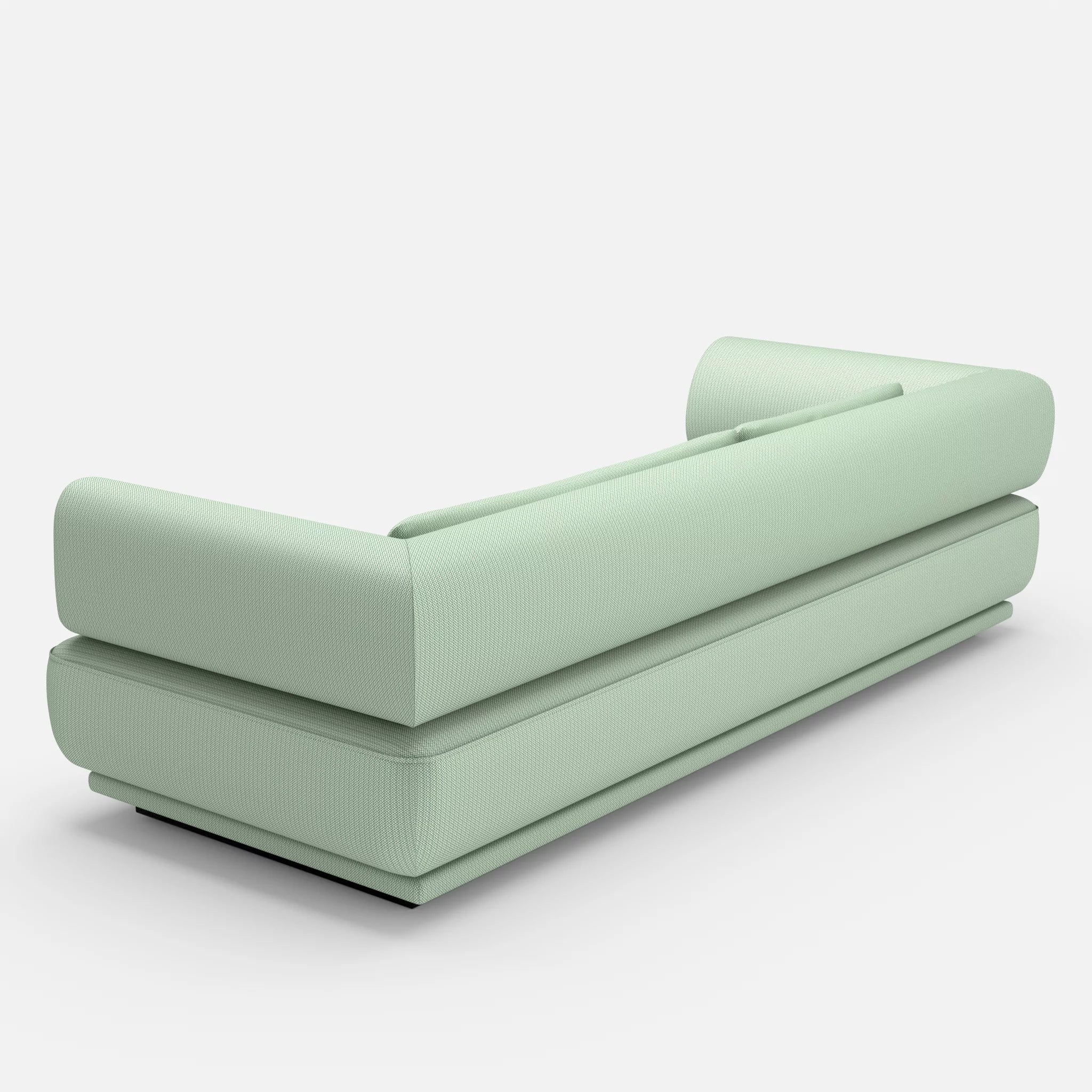 3 Sitzer Lounge Sofa Gordo credoaloe in Hellgrün von hinten