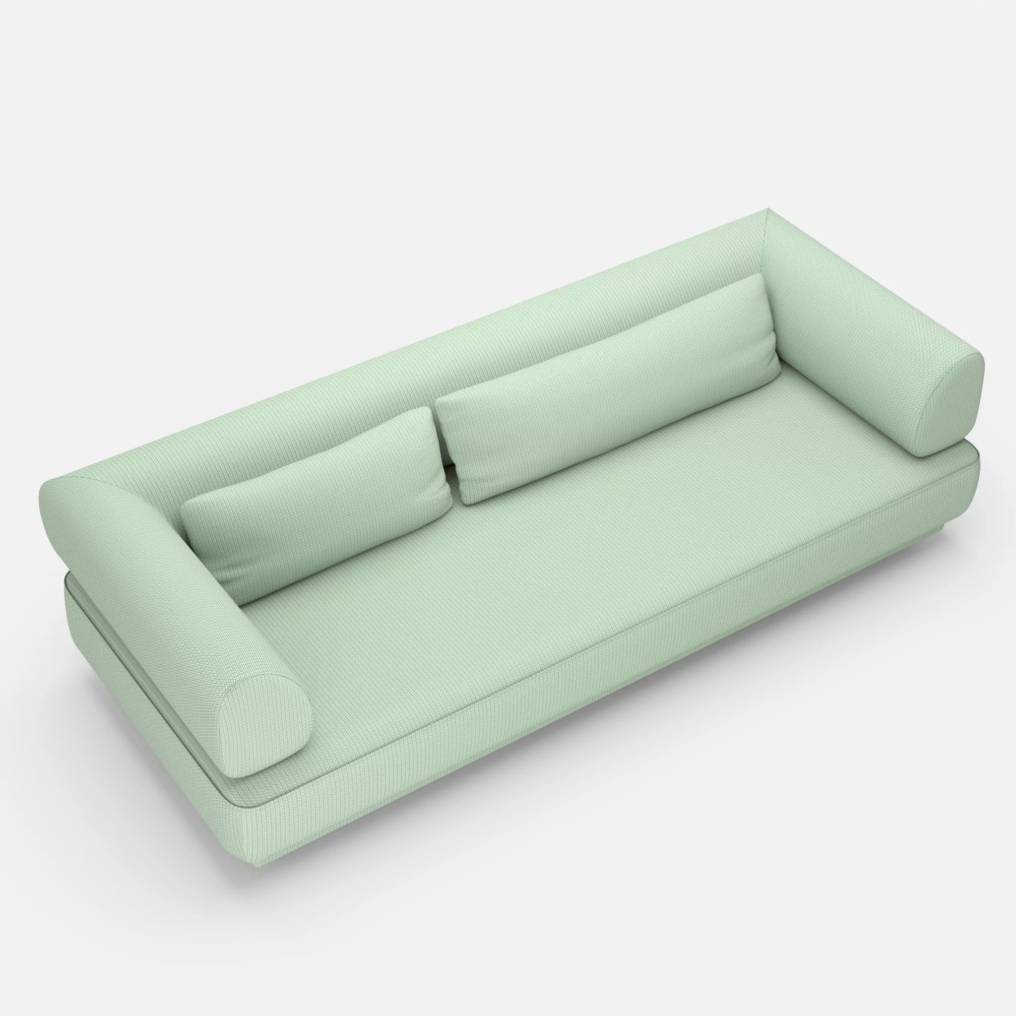 3 Sitzer Lounge Sofa Gordo credoaloe in Hellgrün von oben