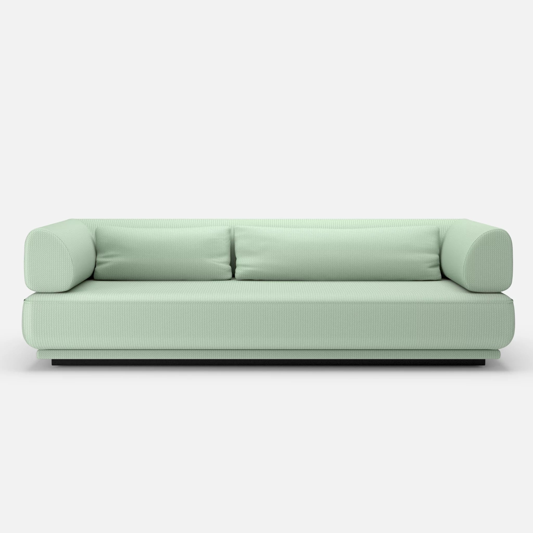 3 Sitzer Lounge Sofa Gordo credoaloe in Hellgrün von vorne