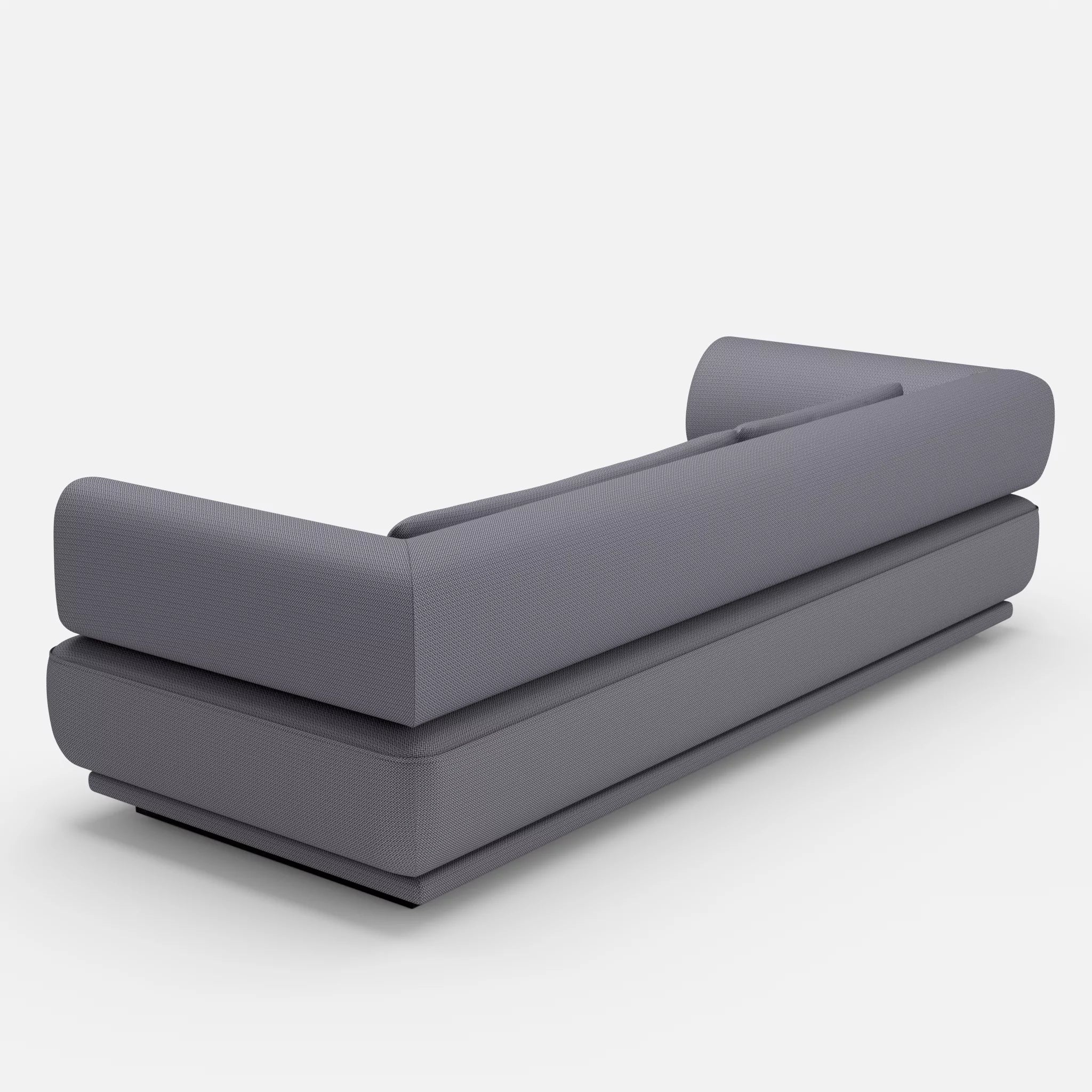 3 Sitzer Lounge Sofa Gordo credocarbon in Dunkelgrau von hinten