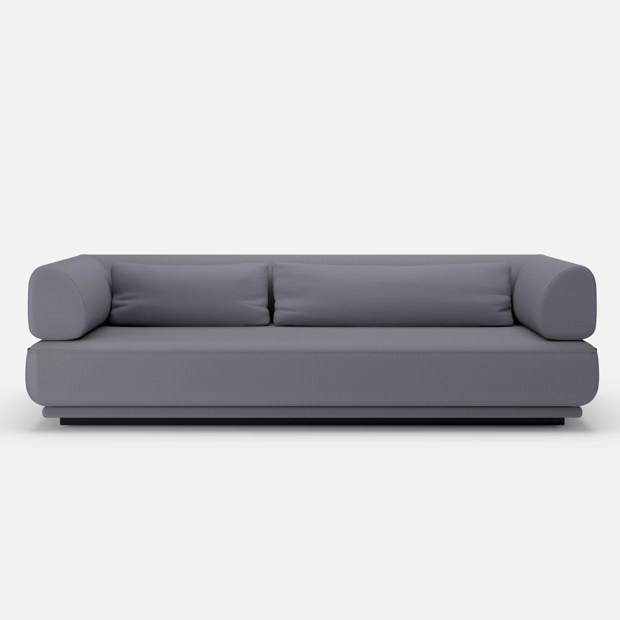 3 Sitzer Lounge Sofa Gordo credocarbon in Dunkelgrau von vorne