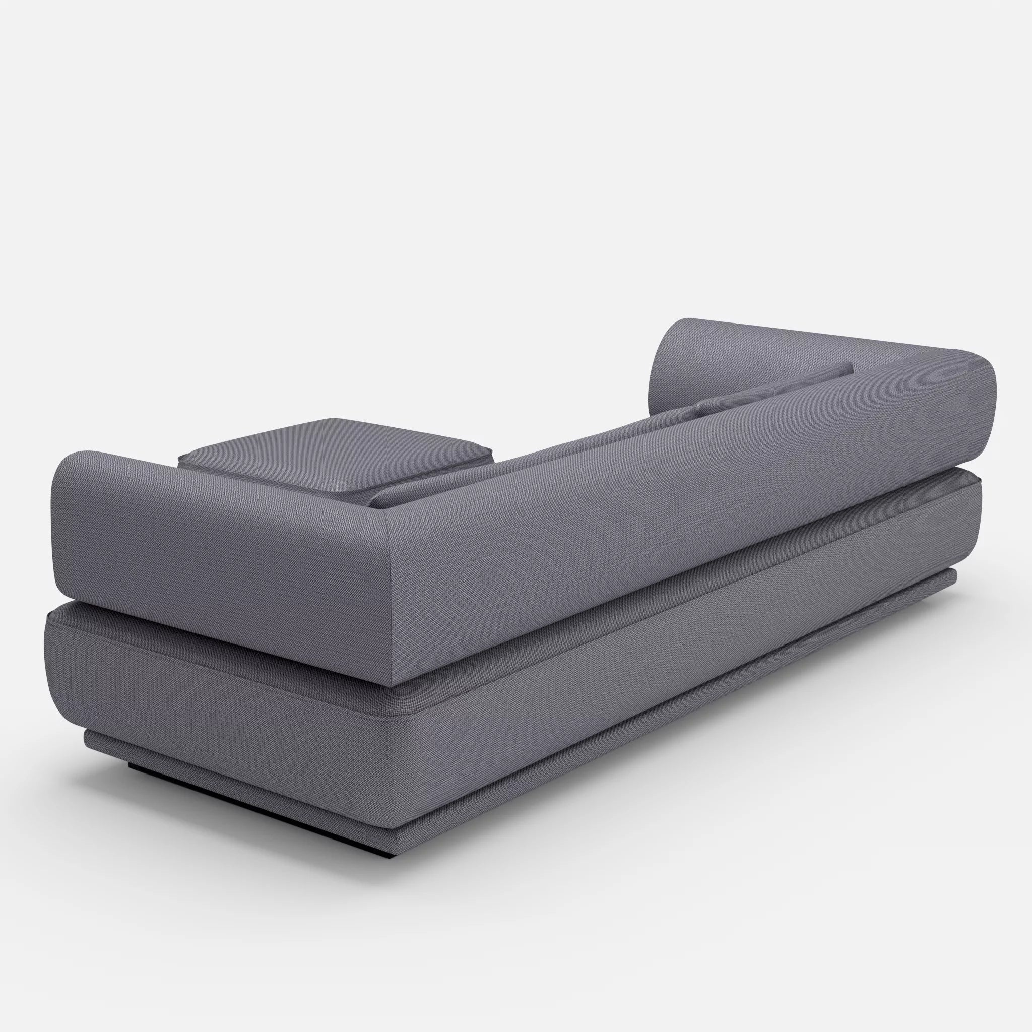 3 Sitzer Lounge Sofa Gordo mit Pouf credocarbon in Dunkelgrau von hinten
