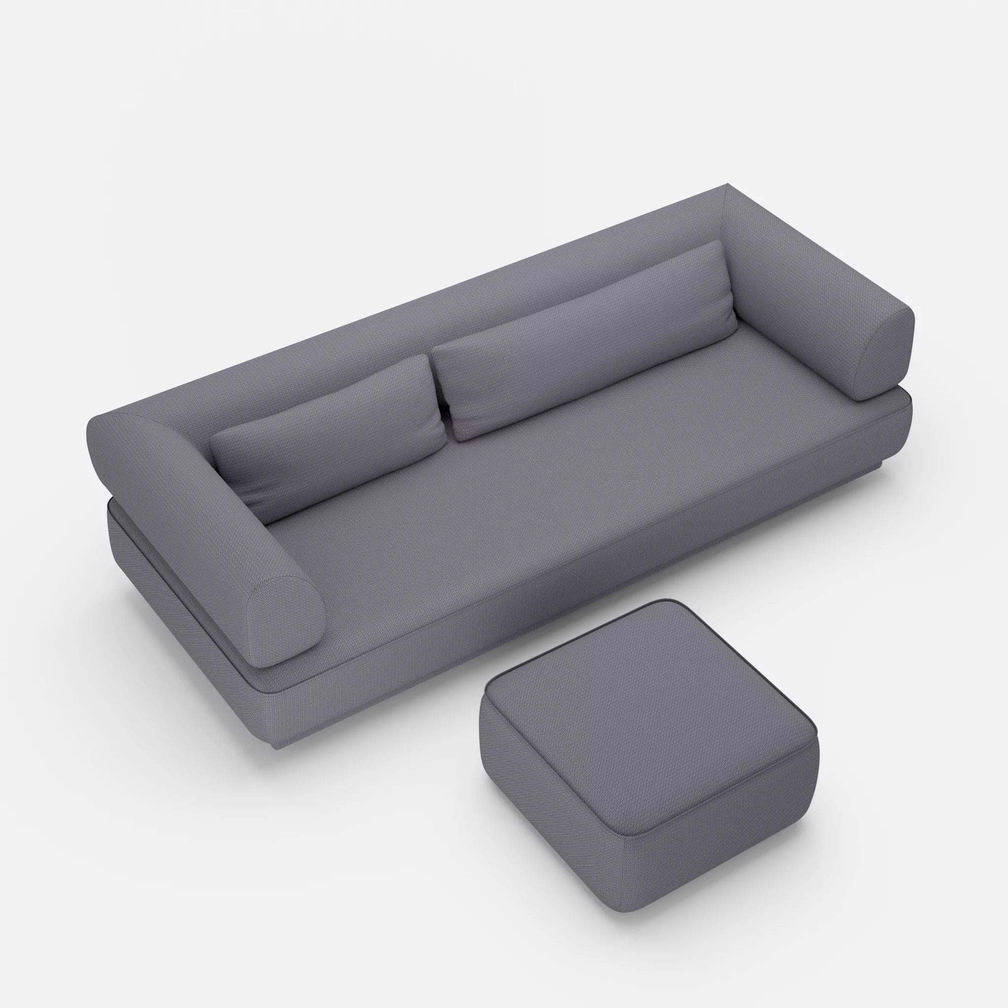 3 Sitzer Lounge Sofa Gordo mit Pouf credocarbon in Dunkelgrau von oben