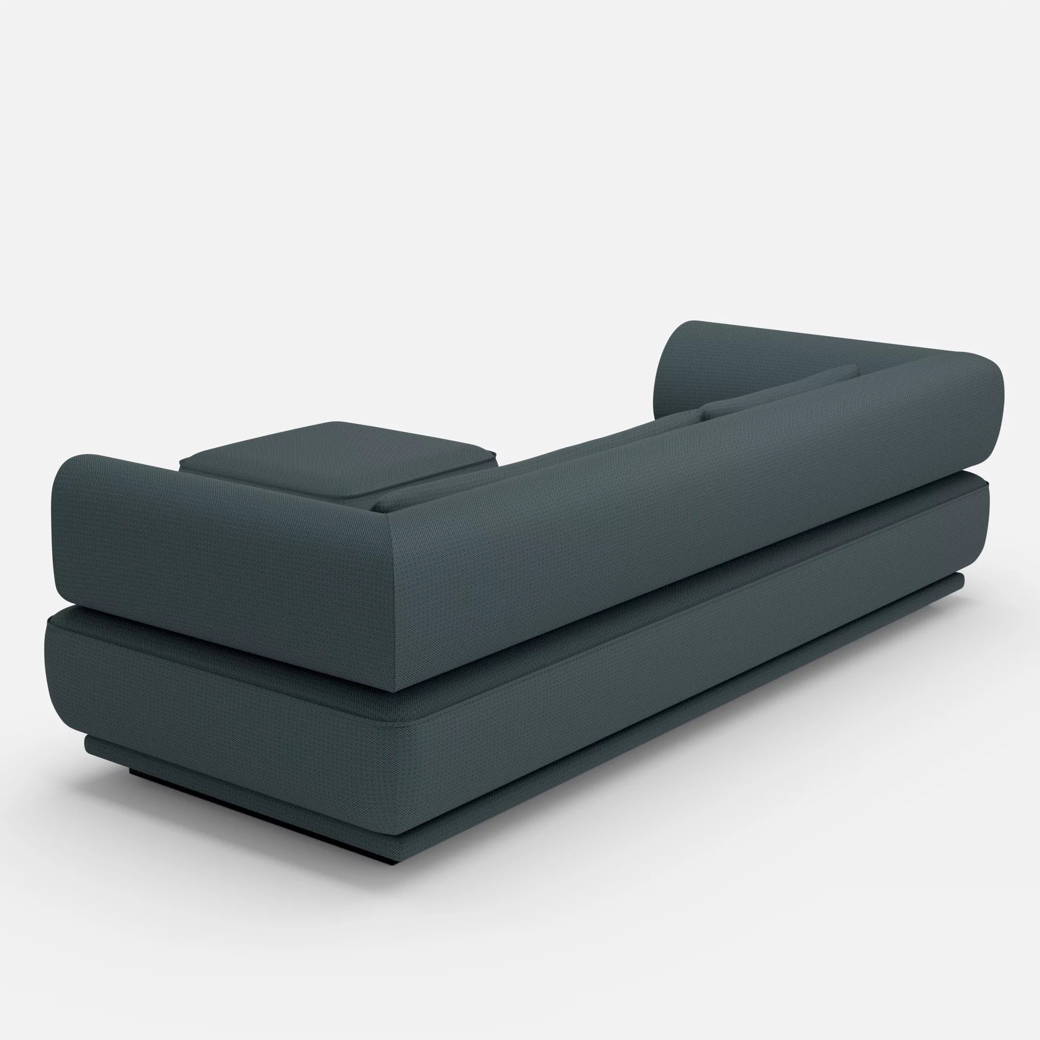 3 Sitzer Lounge Sofa Gordo mit Pouf credojaspis in Türkis von hinten