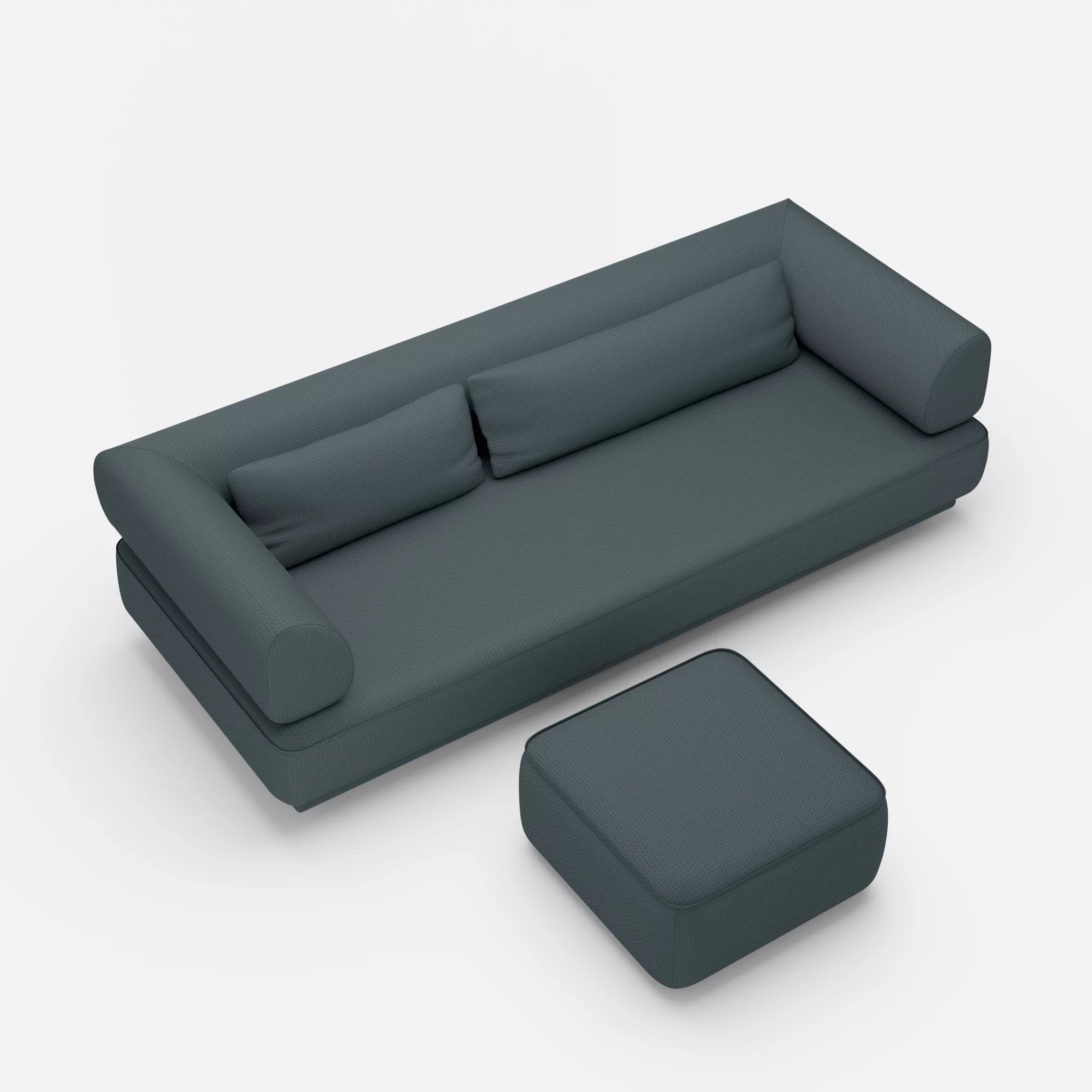 3 Sitzer Lounge Sofa Gordo mit Pouf credojaspis in Türkis von oben