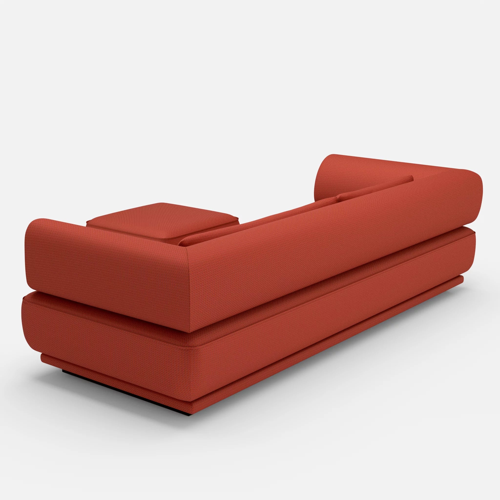 3 Sitzer Lounge Sofa Gordo mit Pouf credolampion in Rot von hinten