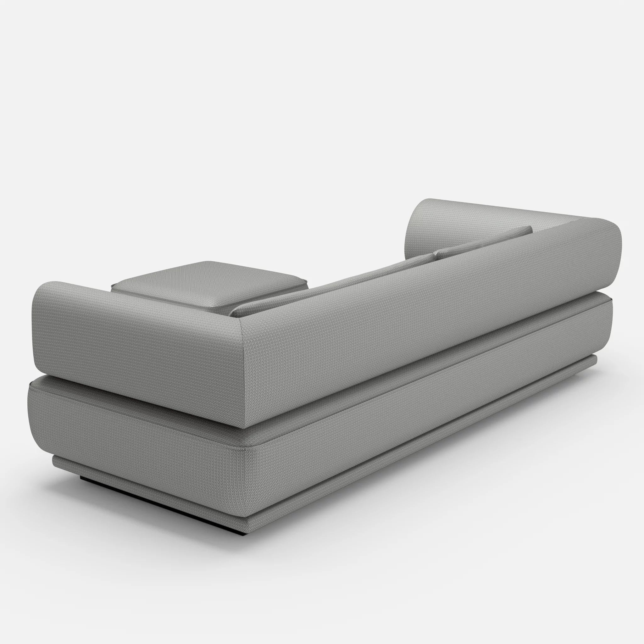 3 Sitzer Lounge Sofa Gordo mit Pouf credopepper in Dunkelgrau von hinten