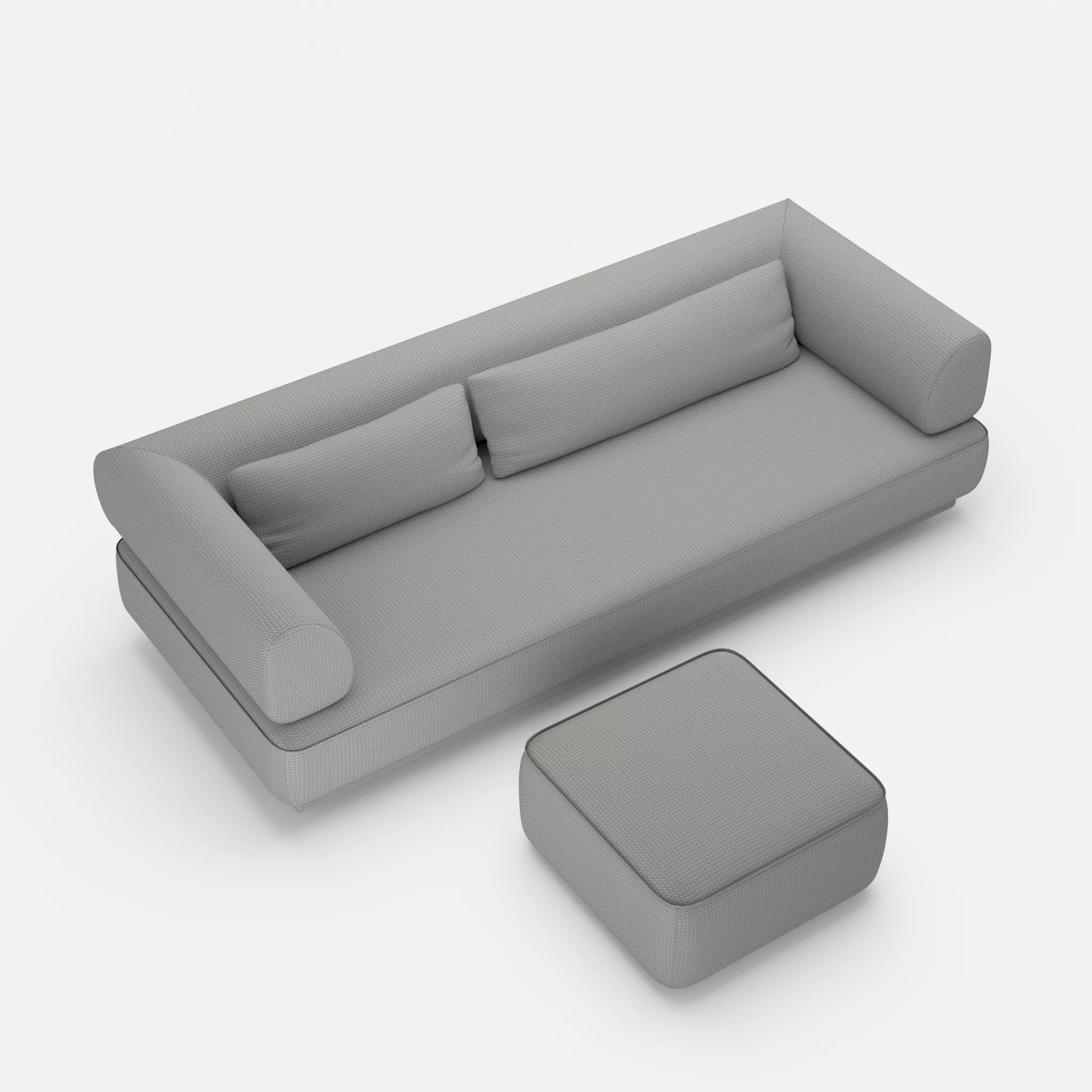 3 Sitzer Lounge Sofa Gordo mit Pouf credopepper in Dunkelgrau von oben