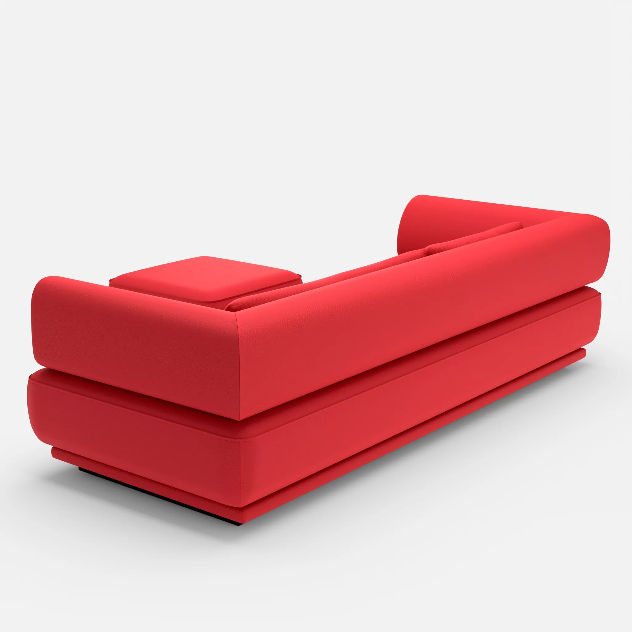 3 Sitzer Lounge Sofa Gordo mit Pouf laserj4021 in Rot von hinten