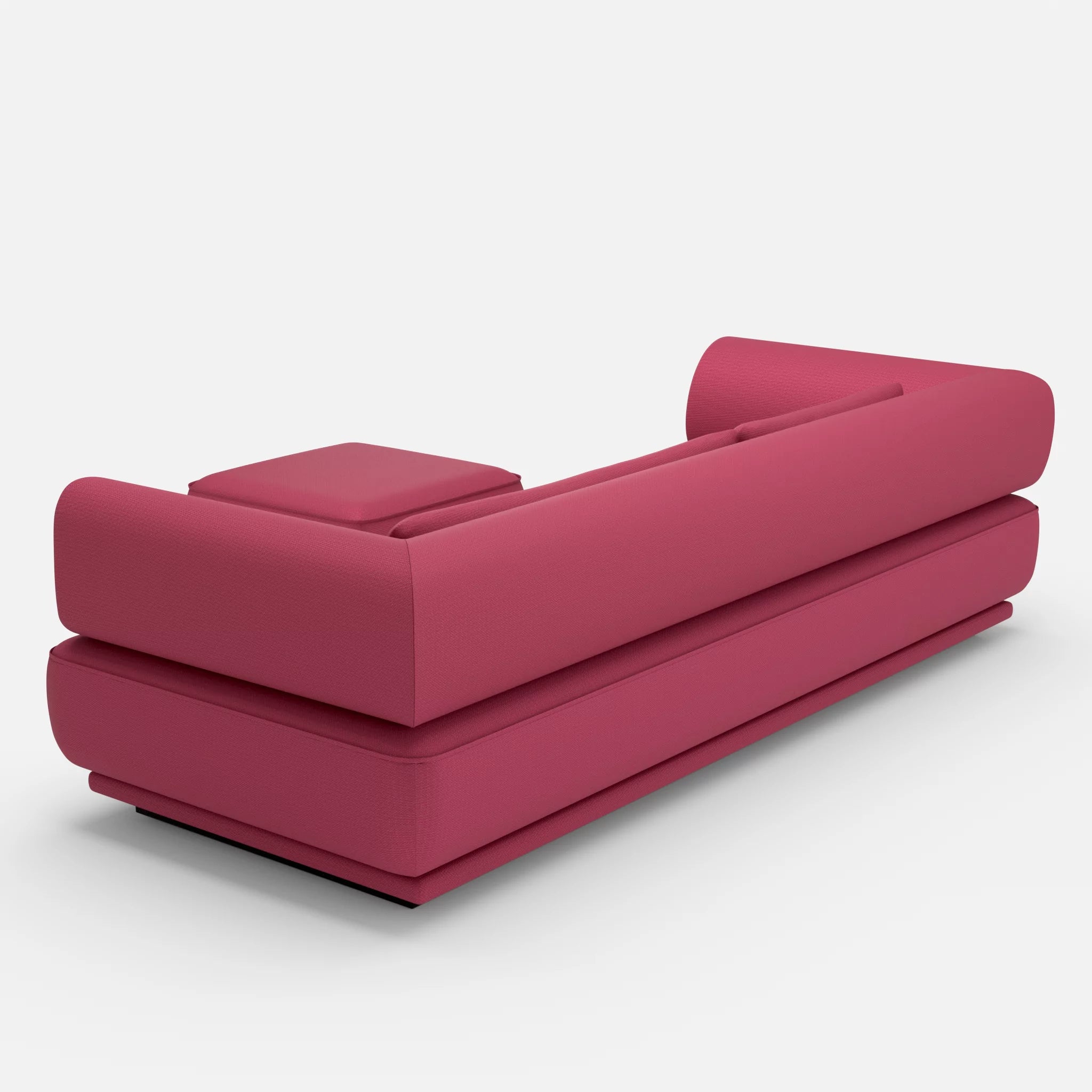 3 Sitzer Lounge Sofa Gordo mit Pouf laserj4024 in Pink von hinten