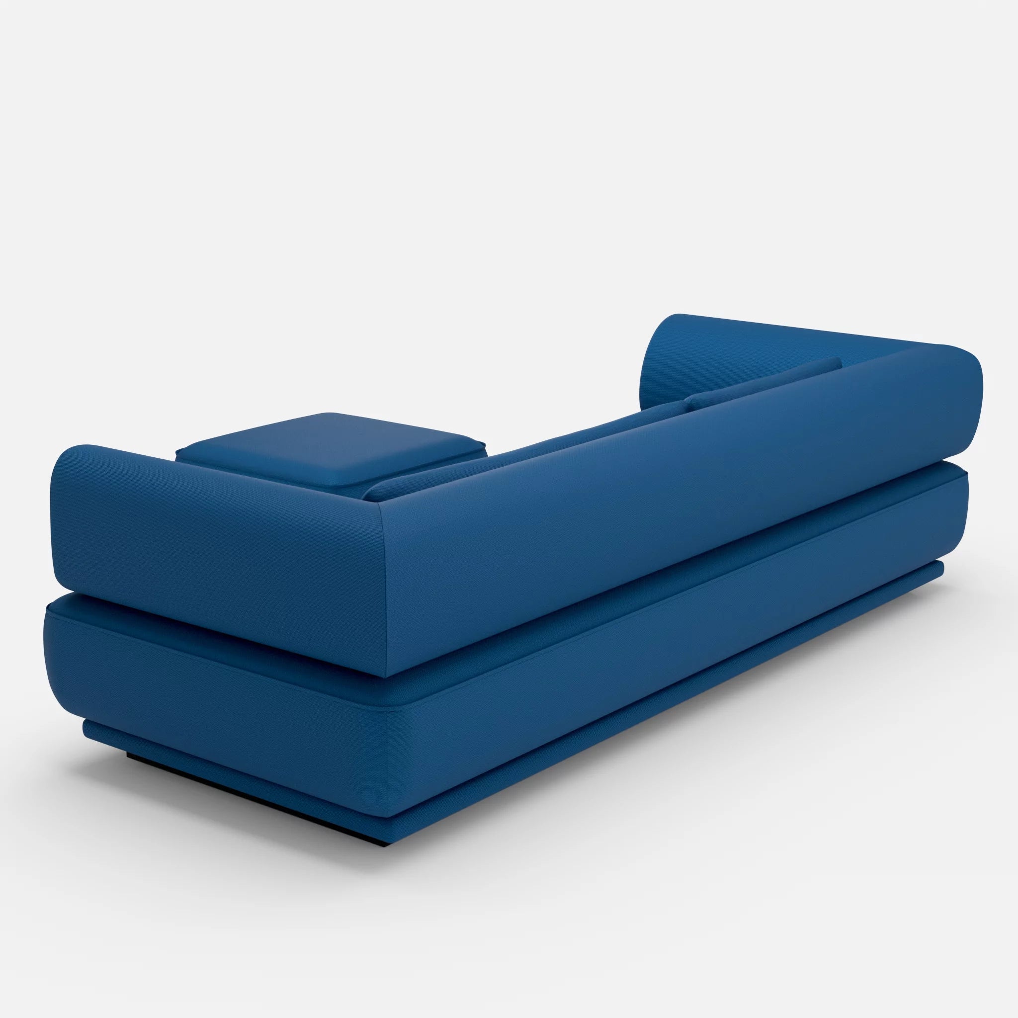 3 Sitzer Lounge Sofa Gordo mit Pouf laserj6098 in Dunkelblau von hinten