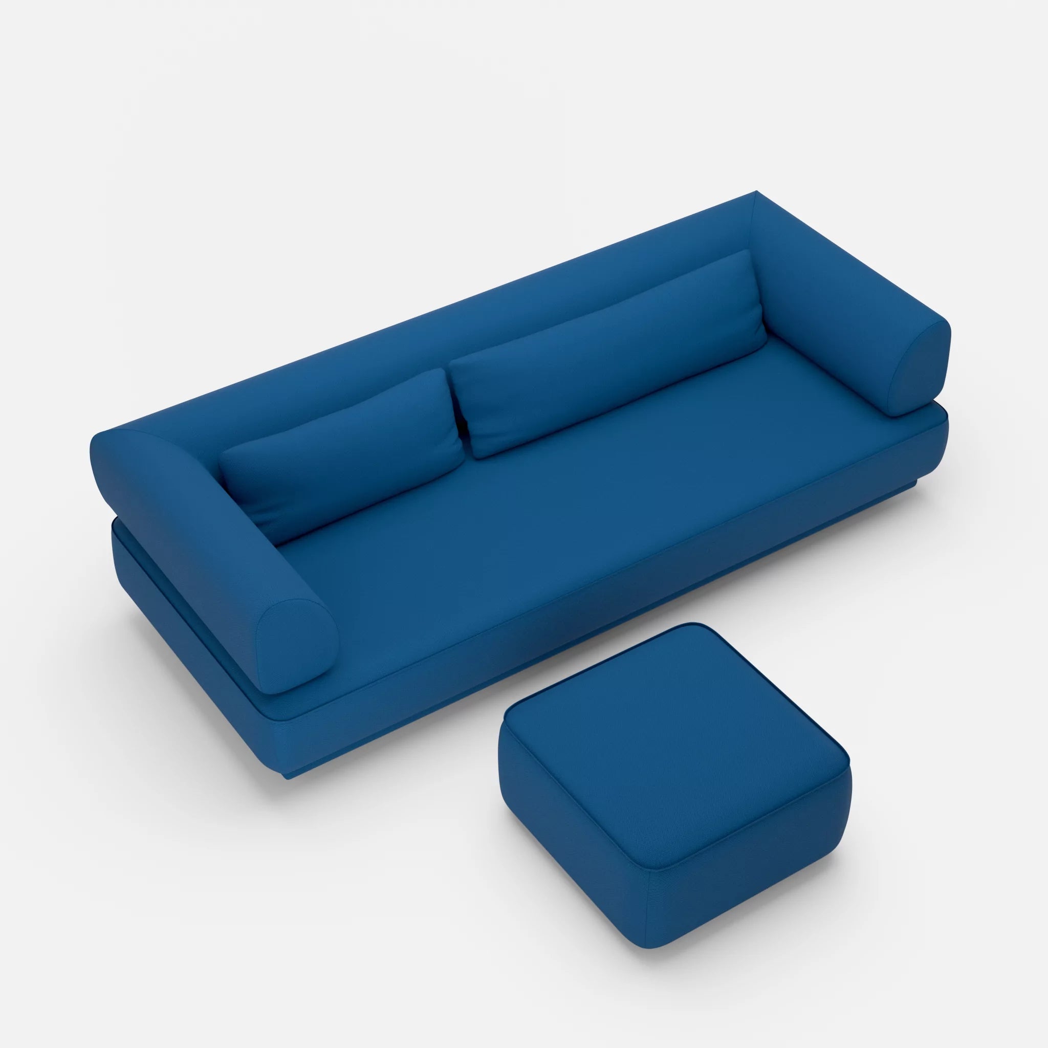 3 Sitzer Lounge Sofa Gordo mit Pouf laserj6098 in Dunkelblau von oben