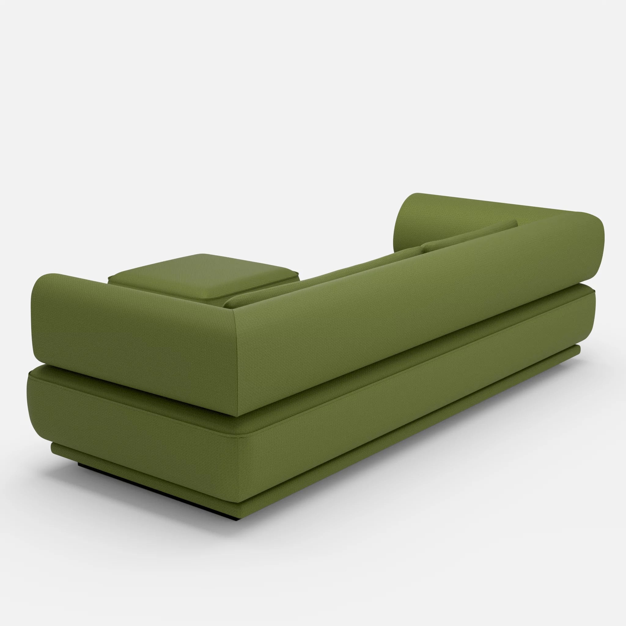3 Sitzer Lounge Sofa Gordo mit Pouf laserj7021 in Grün von hinten