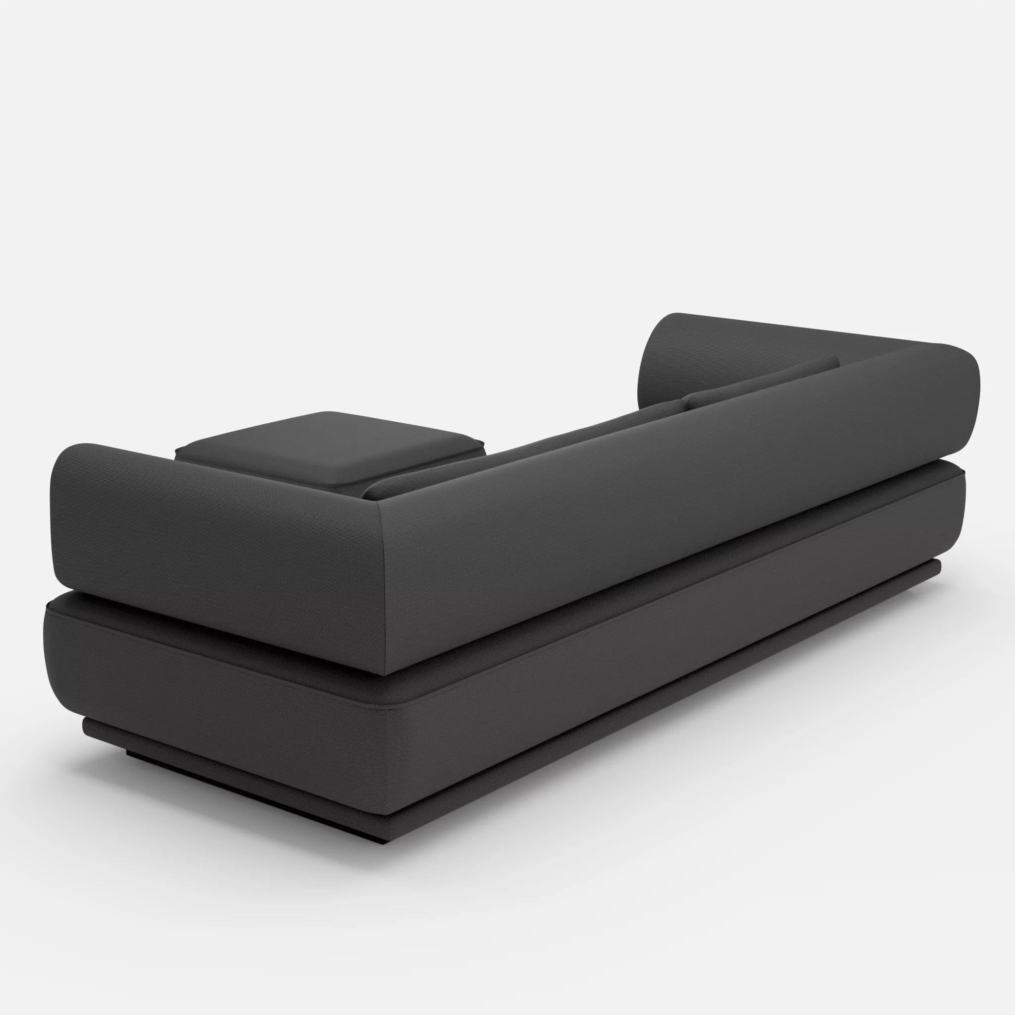 3 Sitzer Lounge Sofa Gordo mit Pouf laserj8017 in Anthrazit von hinten
