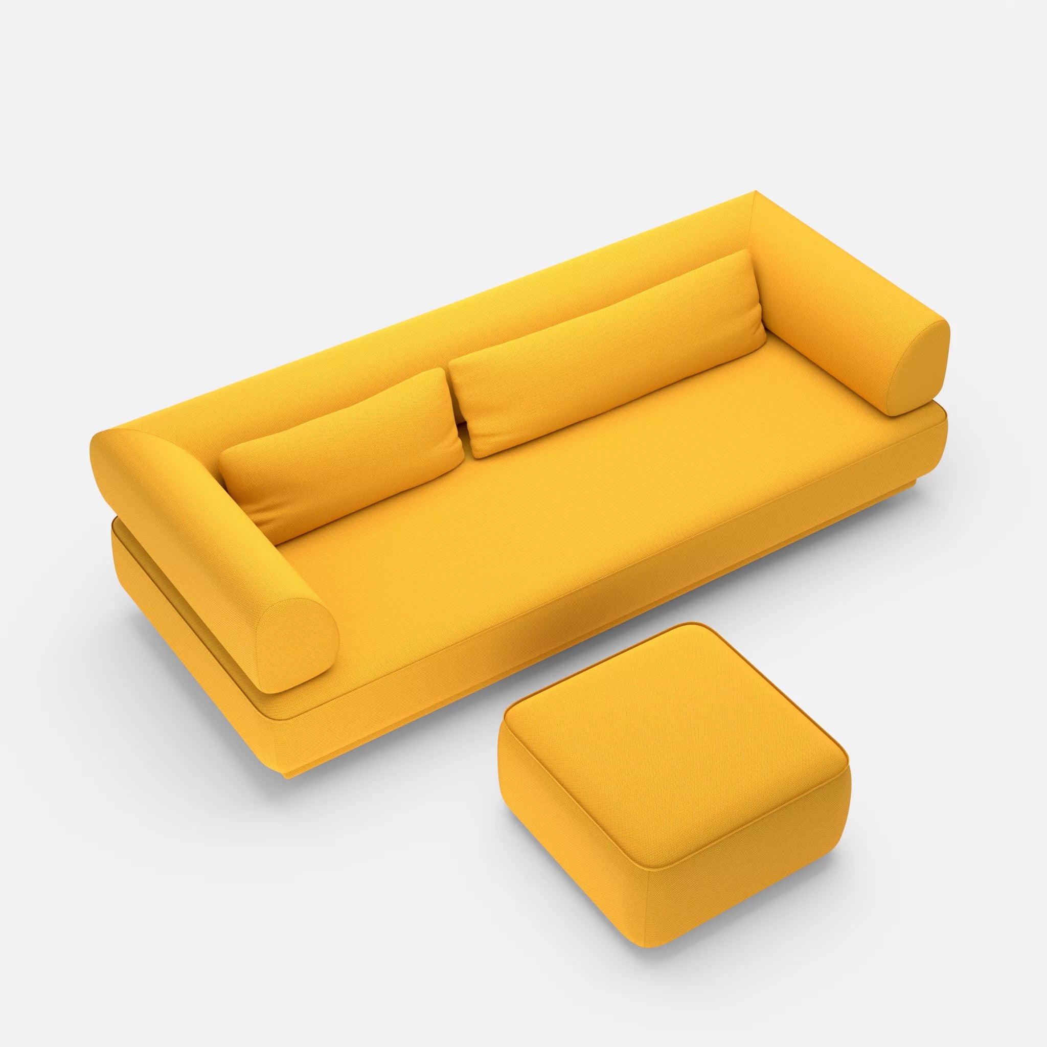 3 Sitzer Lounge Sofa Gordo mit Pouf novumcurry in Curry von oben
