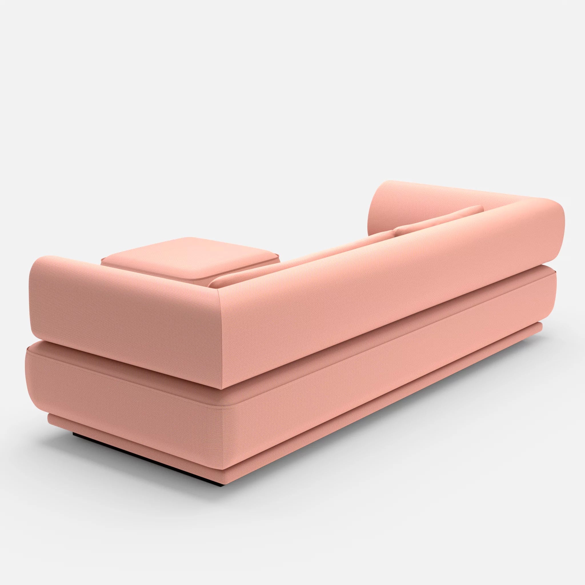 3 Sitzer Lounge Sofa Gordo mit Pouf novumflamingo in Flamingo von hinten