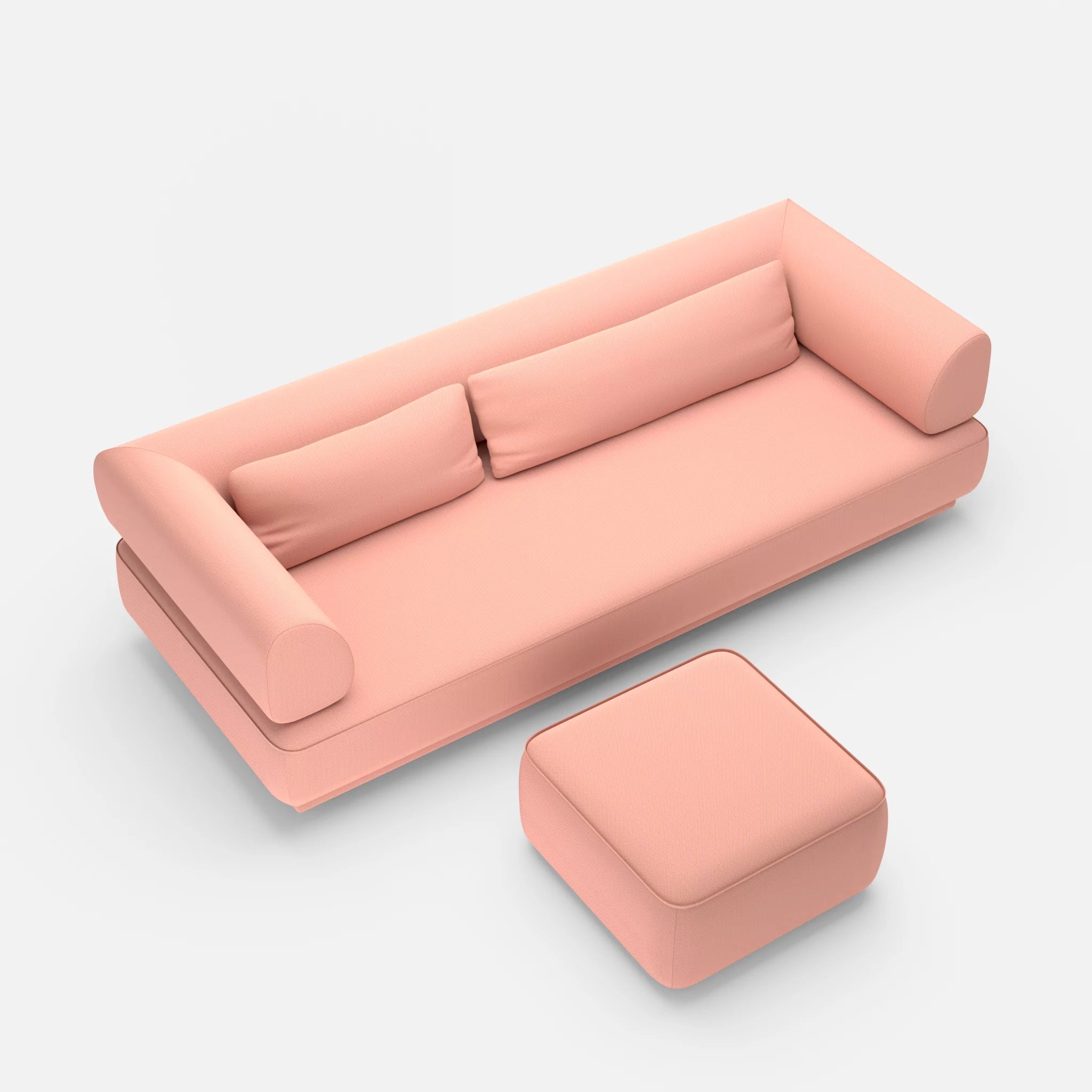 3 Sitzer Lounge Sofa Gordo mit Pouf novumflamingo in Flamingo von oben