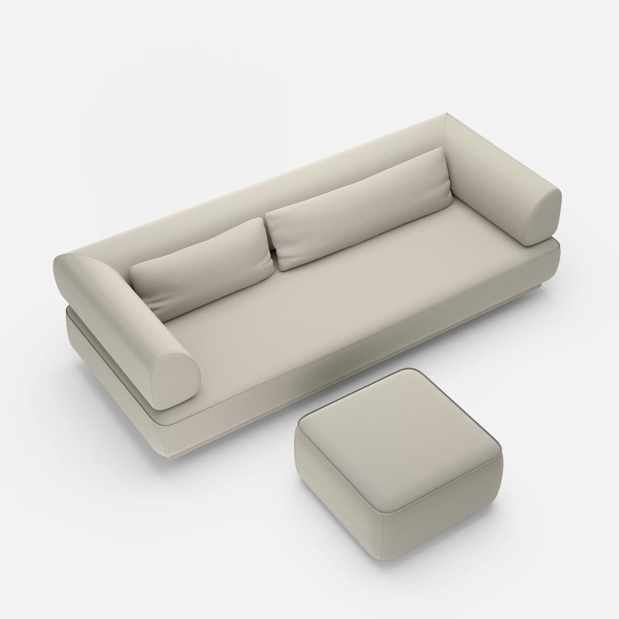 3 Sitzer Lounge Sofa Gordo mit Pouf novumkies in Mittelgrau von oben