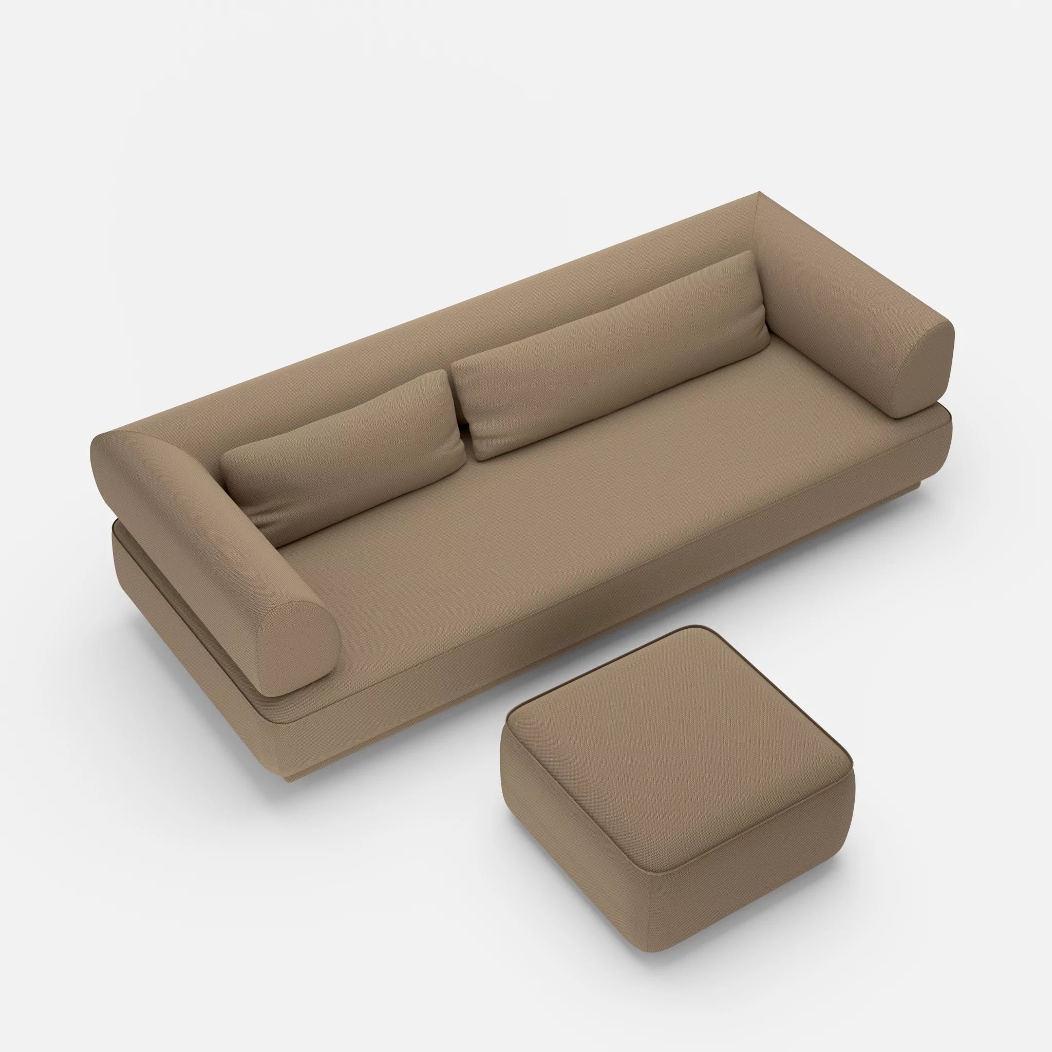 3 Sitzer Lounge Sofa Gordo mit Pouf novumsantos in Braun von oben